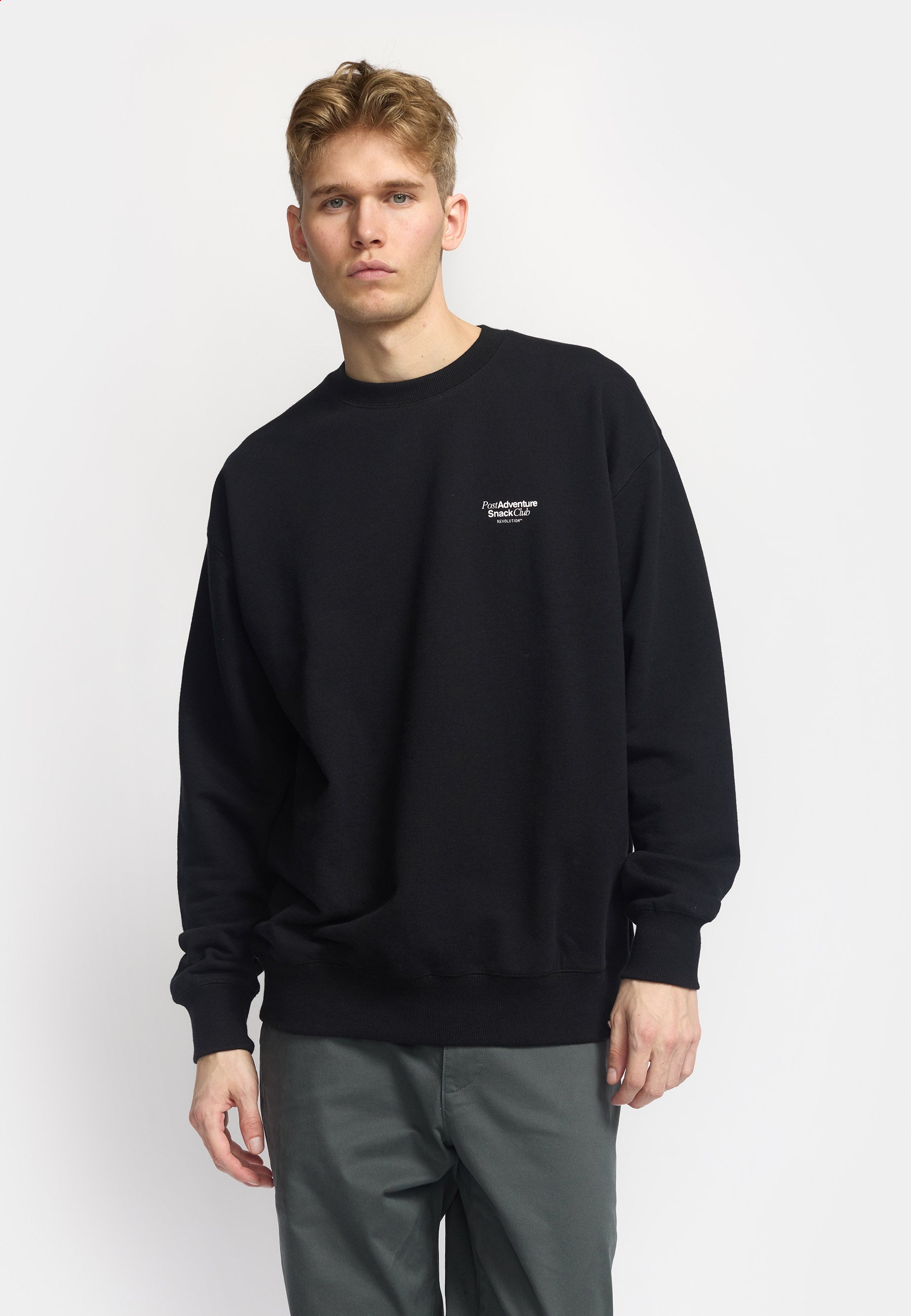 Revolution Printed Crewneck Sweatshirts Black