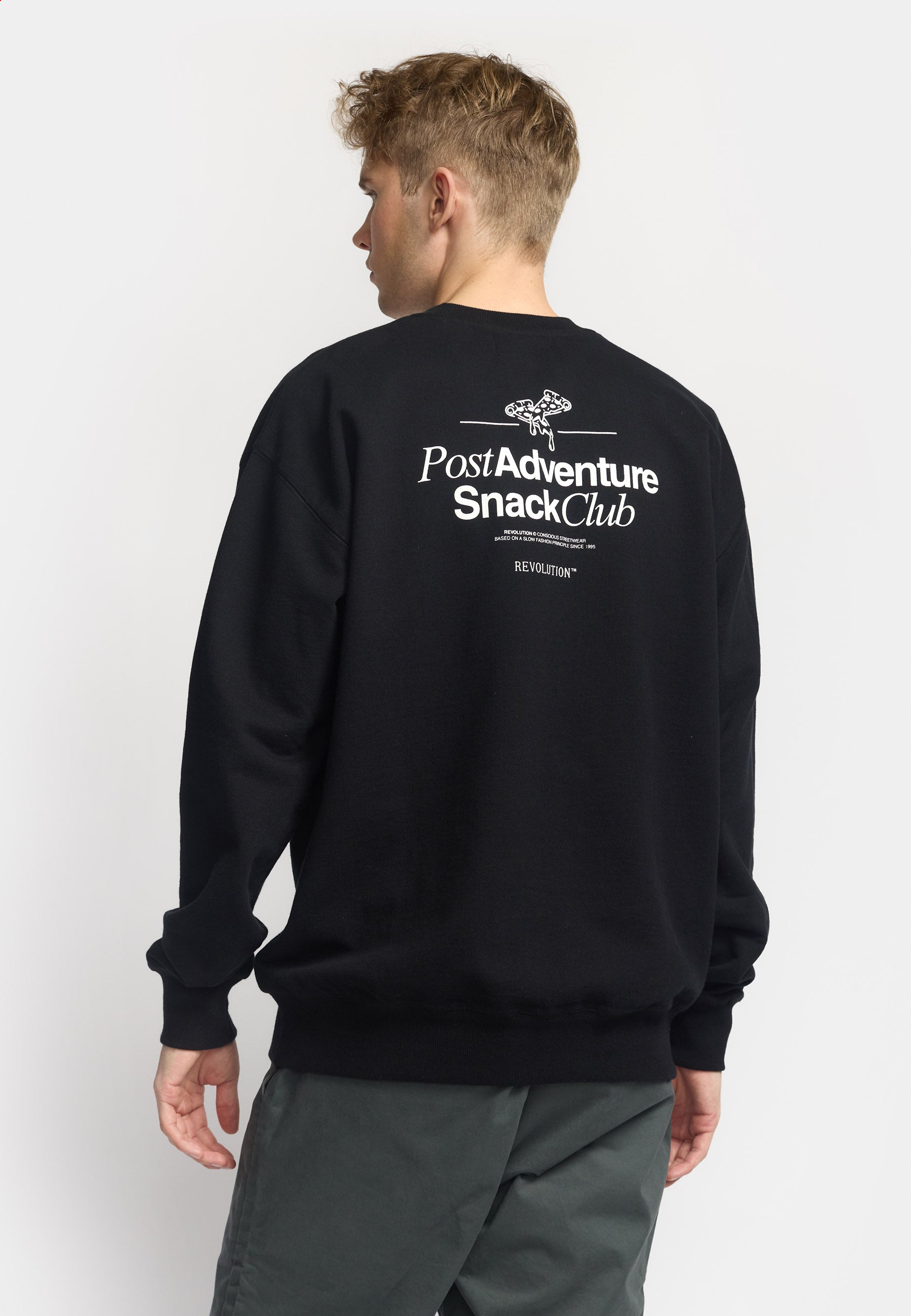 Revolution Printed Crewneck Sweatshirts Black