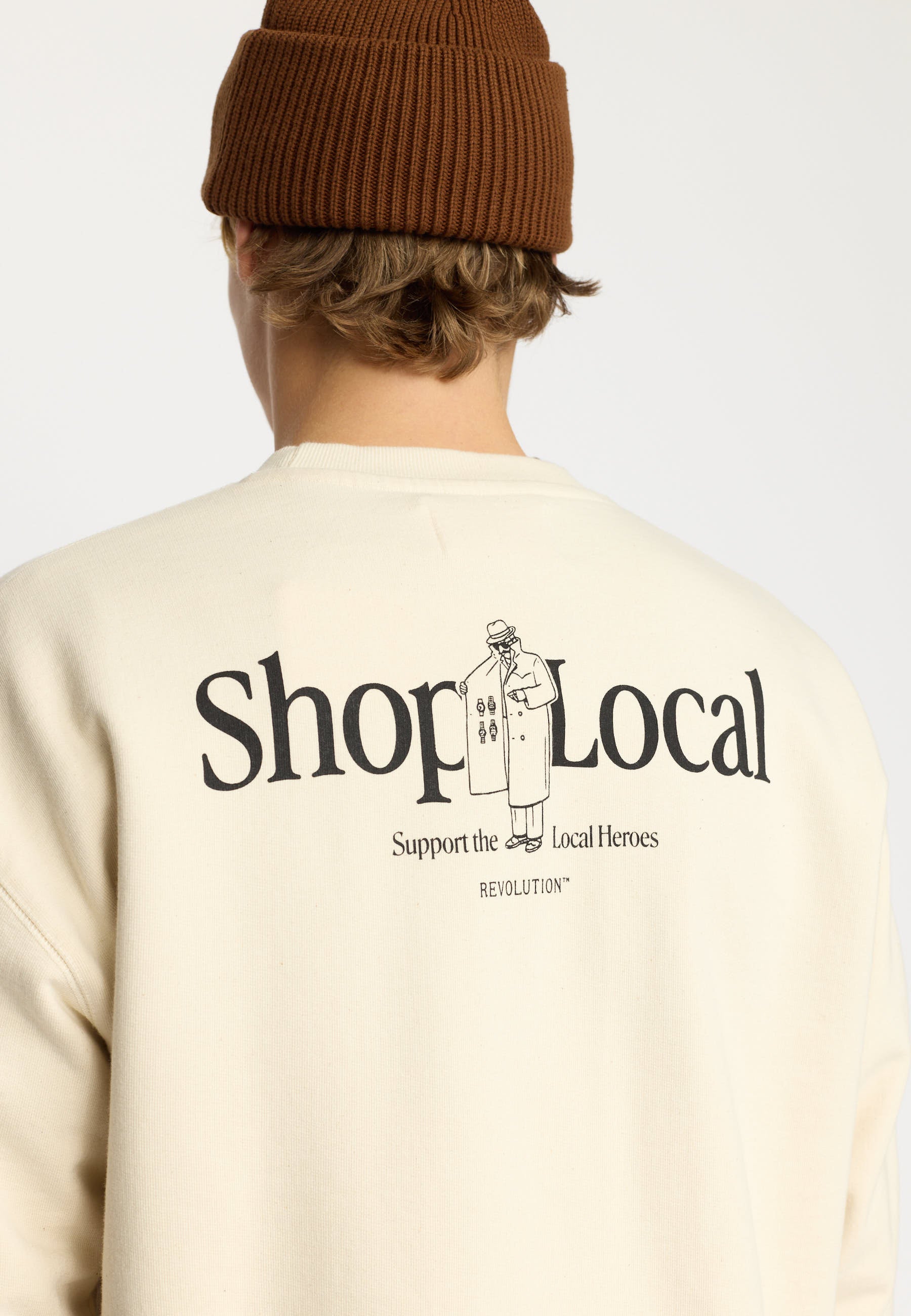 Revolution Printed Crewneck Sweatshirts Offwhite