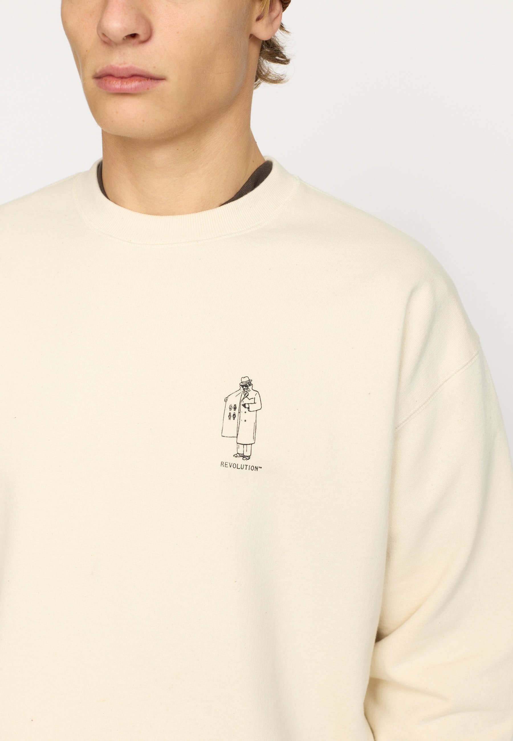Revolution Printed Crewneck Sweatshirts Offwhite