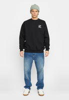 Revolution Printed Crewneck Sweatshirts Black