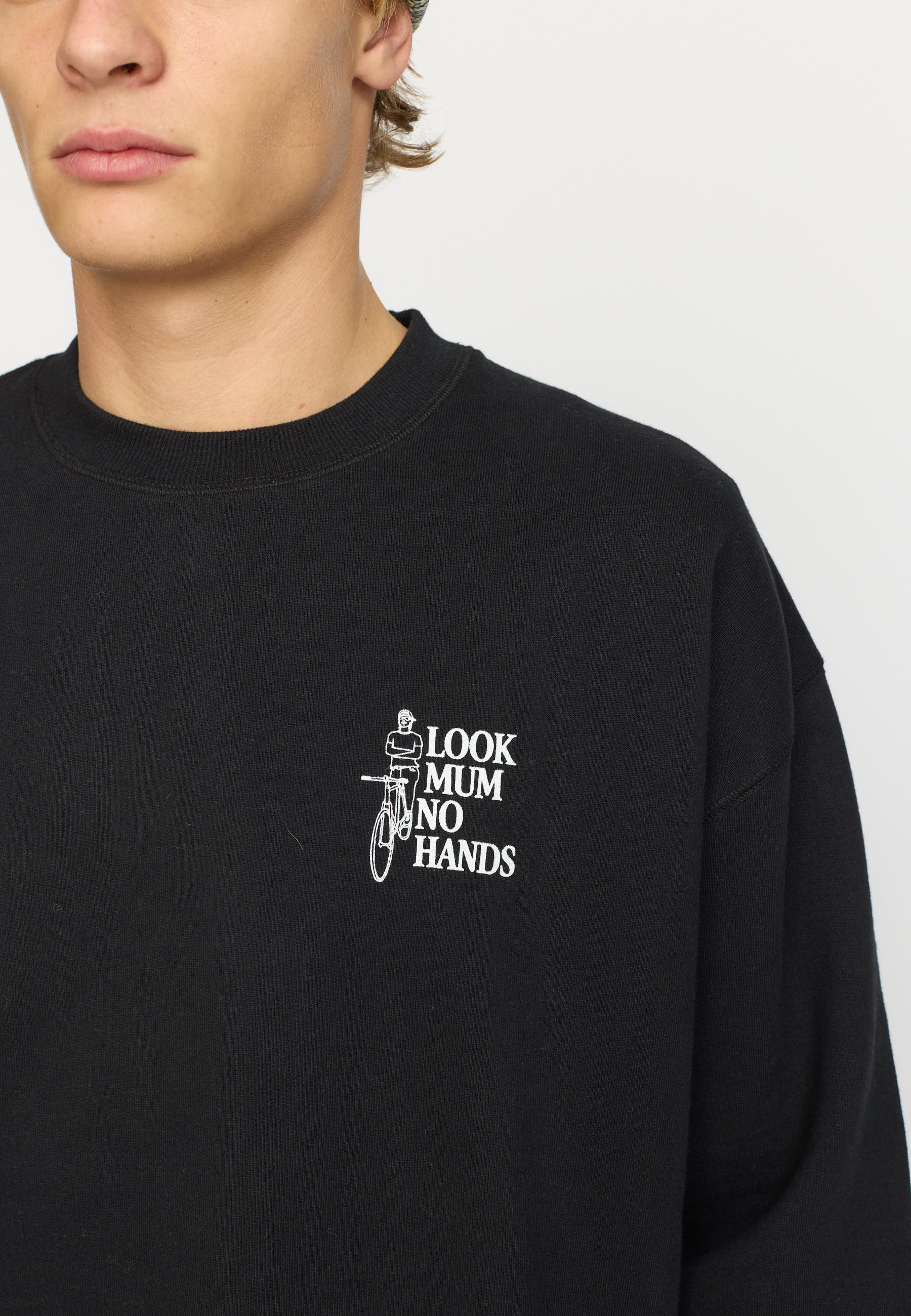Revolution Printed Crewneck Sweatshirts Black