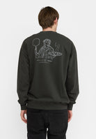 Revolution Printed Crewneck Sweatshirts Black