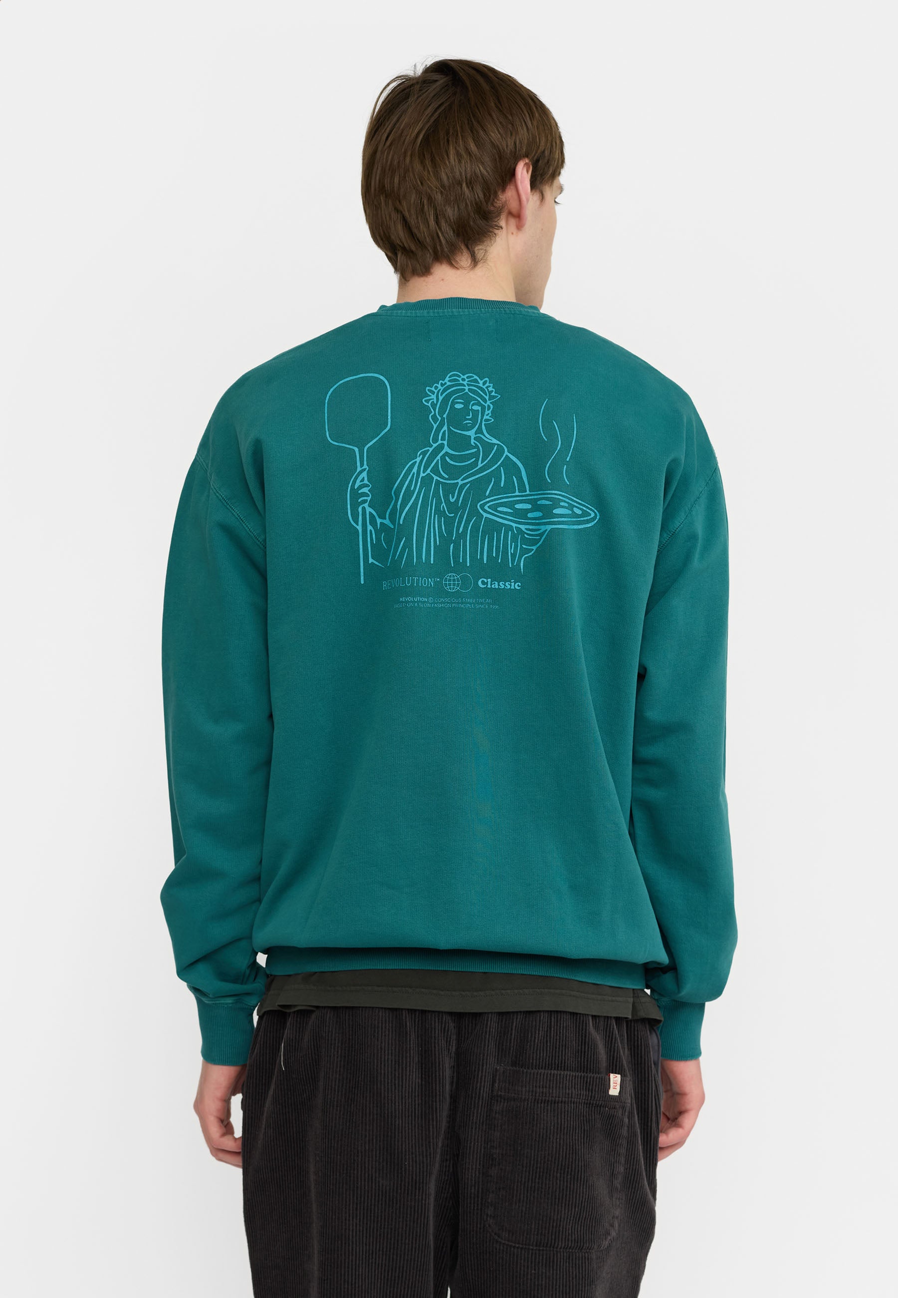 Revolution Printed Crewneck Sweatshirts Petrol