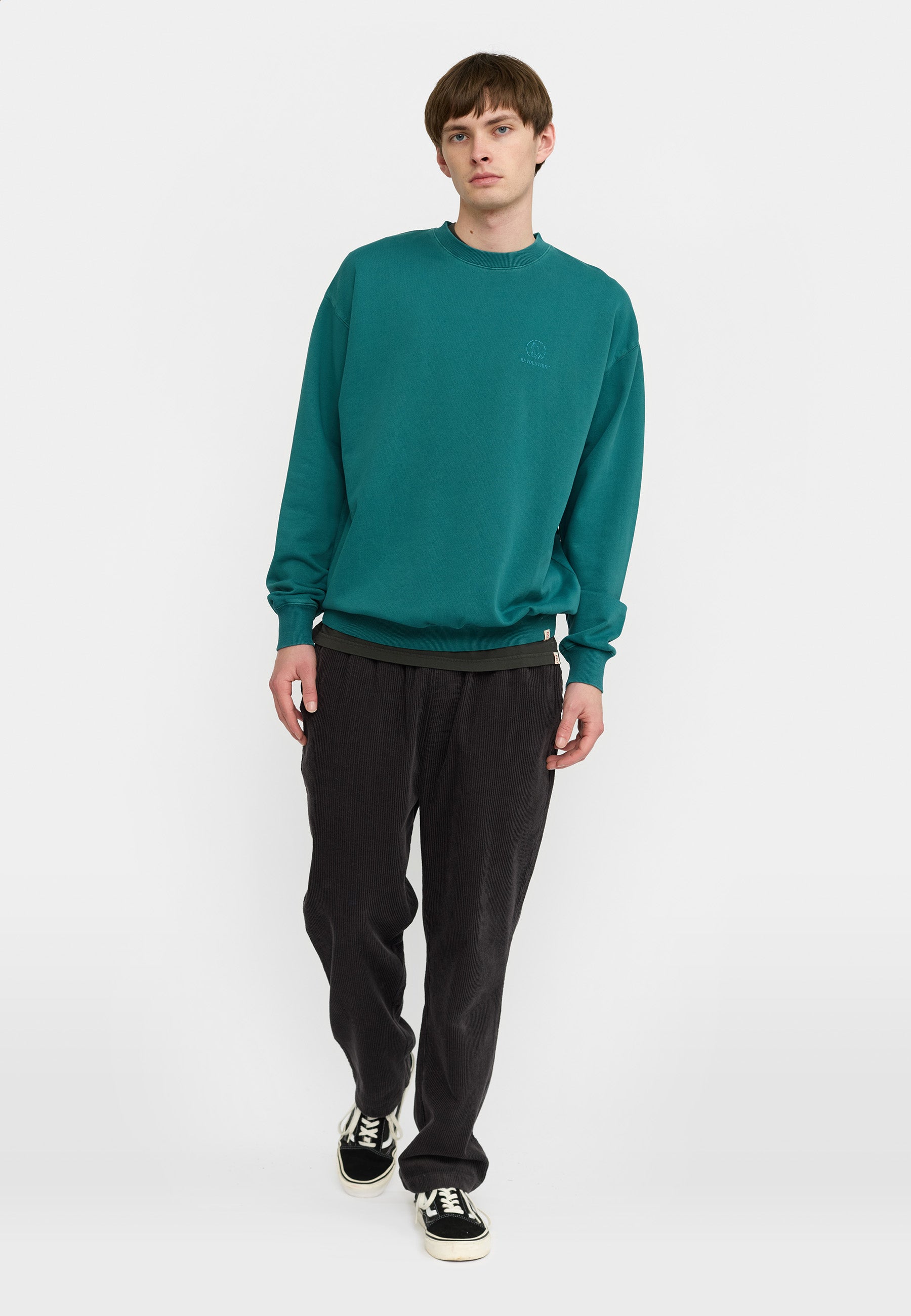 Revolution Printed Crewneck Sweatshirts Petrol