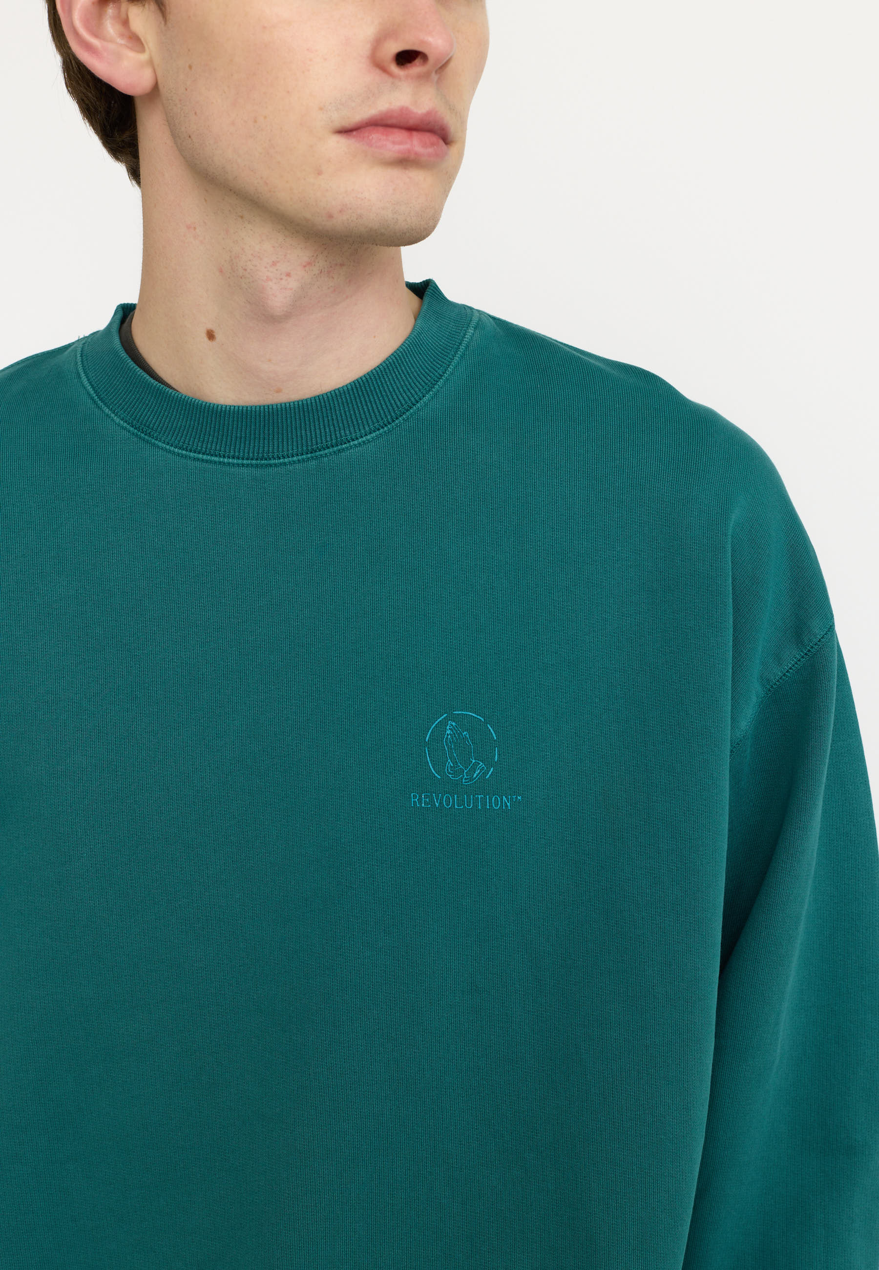 Revolution Printed Crewneck Sweatshirts Petrol