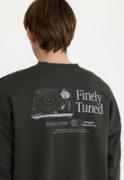 Revolution Printed Crewneck Sweatshirts Black
