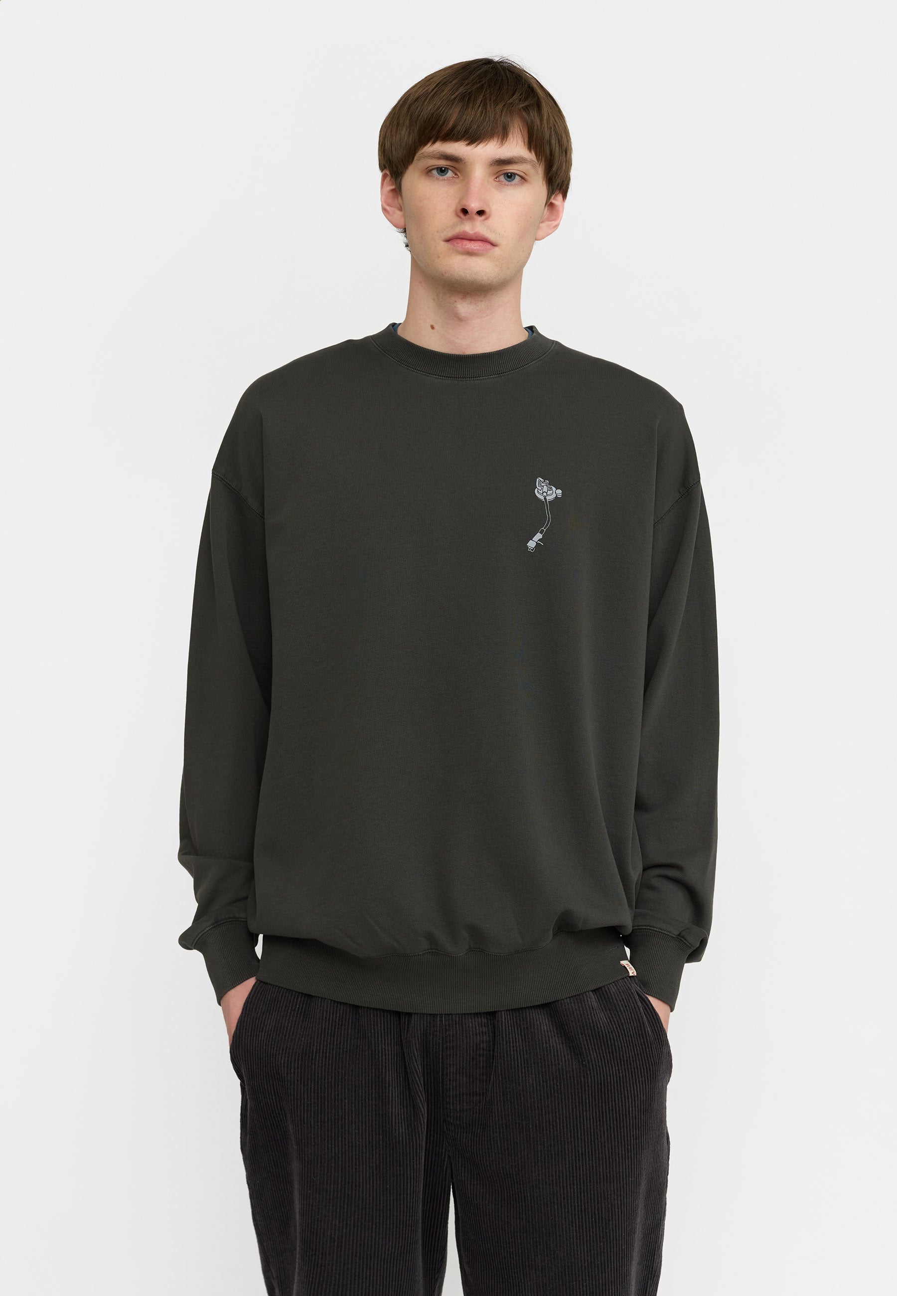 Revolution Printed Crewneck Sweatshirts Black