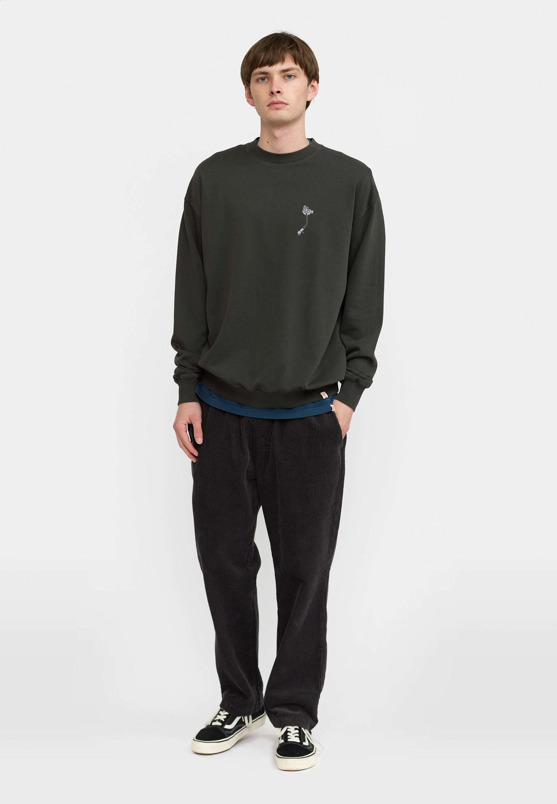 Revolution Printed Crewneck Sweatshirts Black