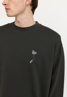 Revolution Printed Crewneck Sweatshirts Black