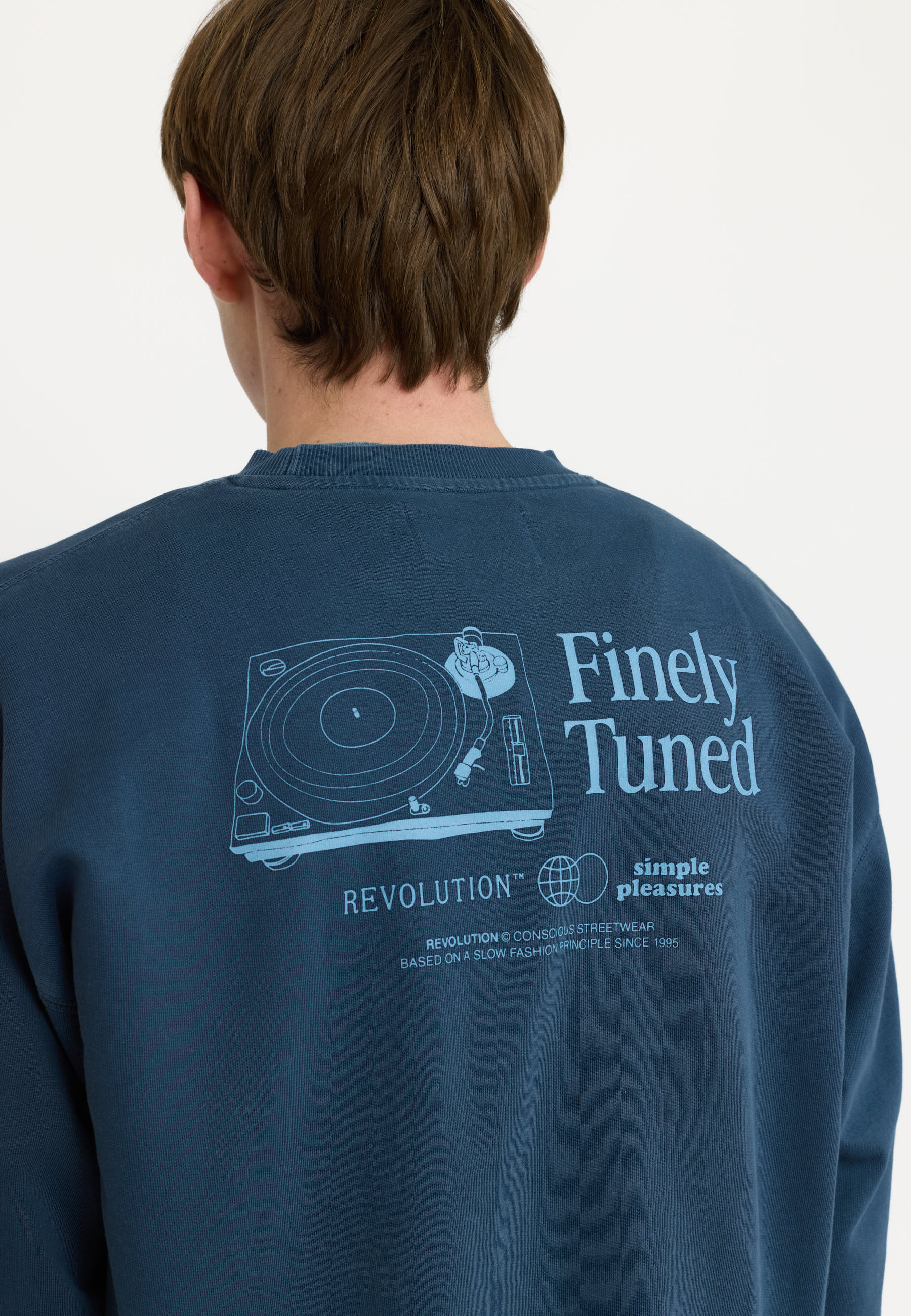 Revolution Printed Crewneck Sweatshirts Darkblue