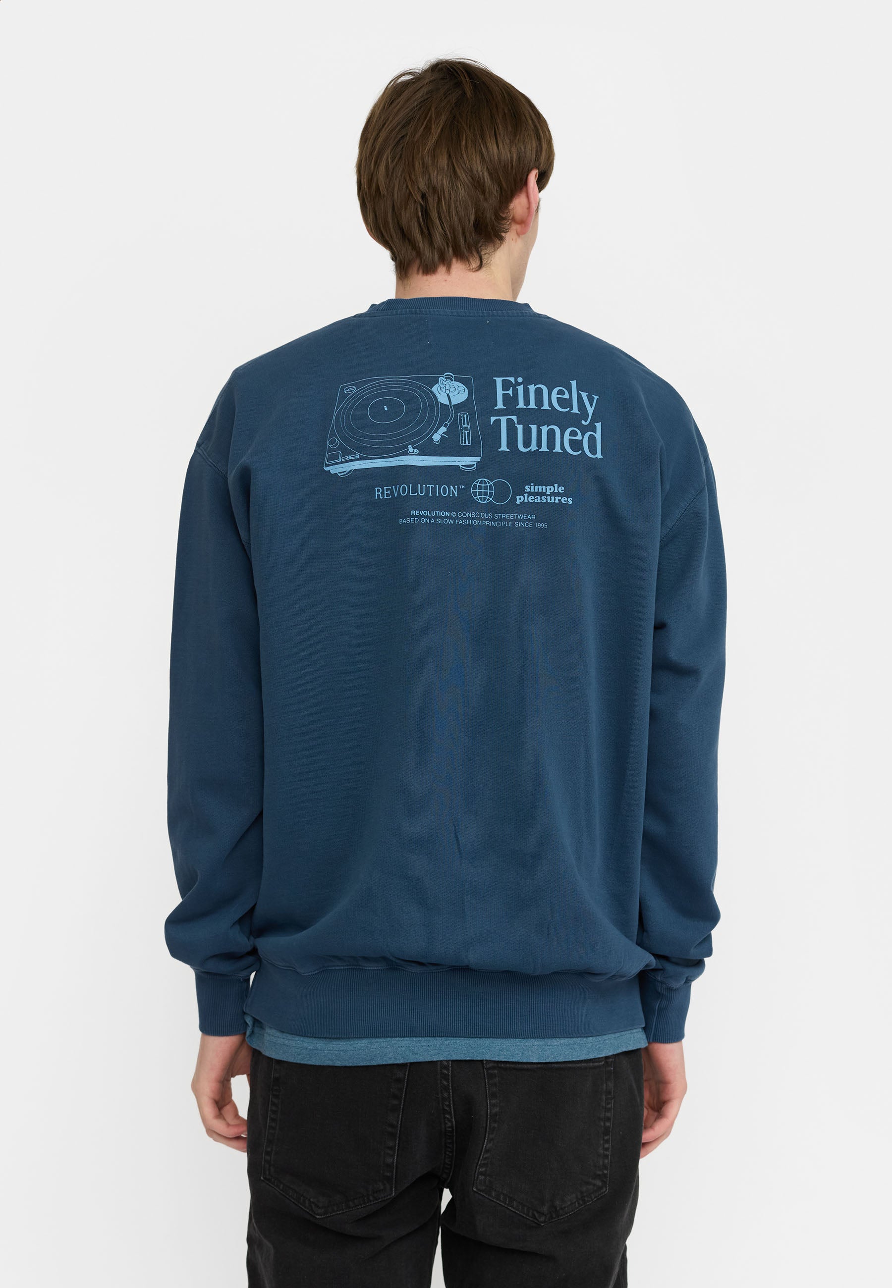 Revolution Printed Crewneck Sweatshirts Darkblue
