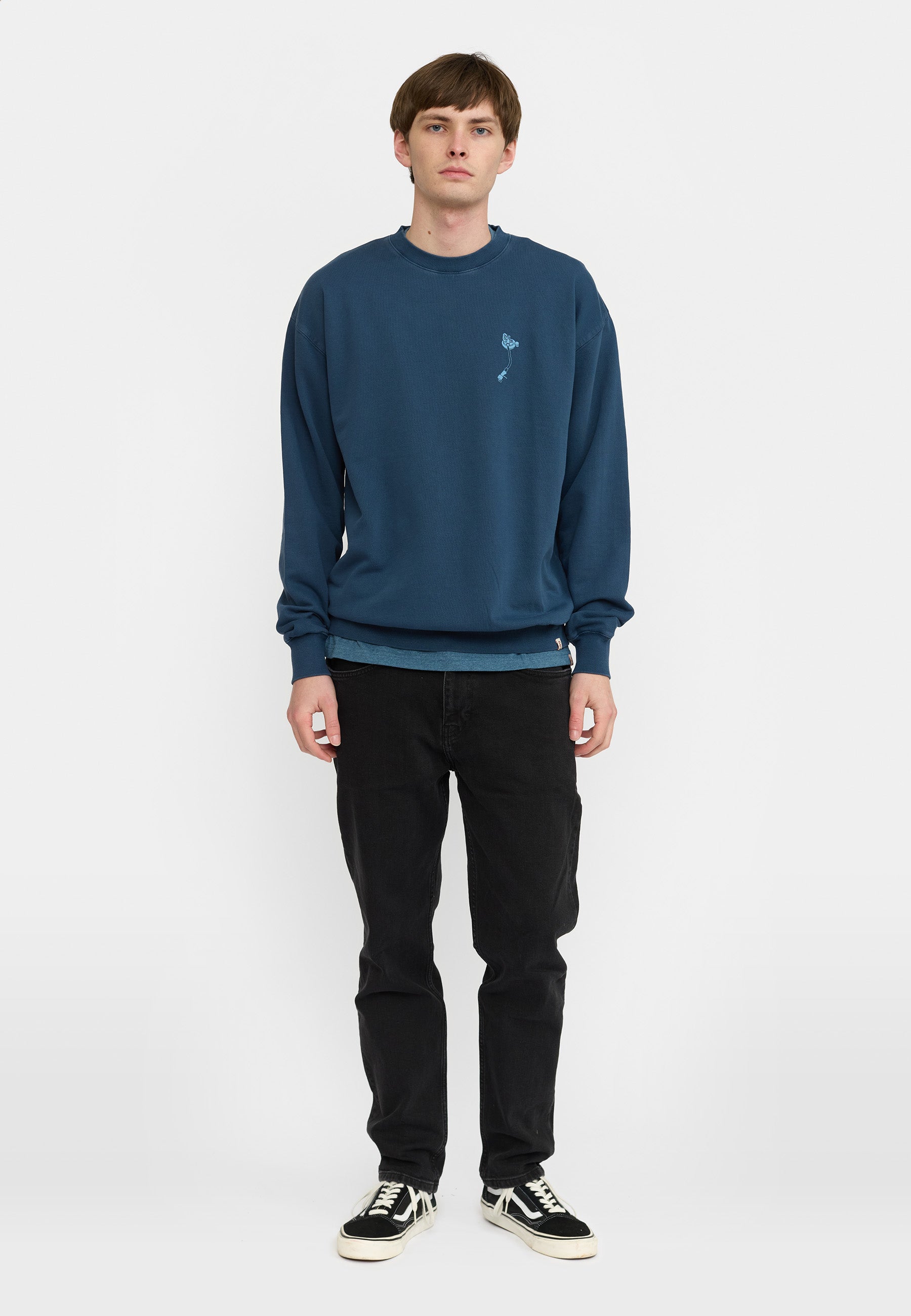 Revolution Printed Crewneck Sweatshirts Darkblue