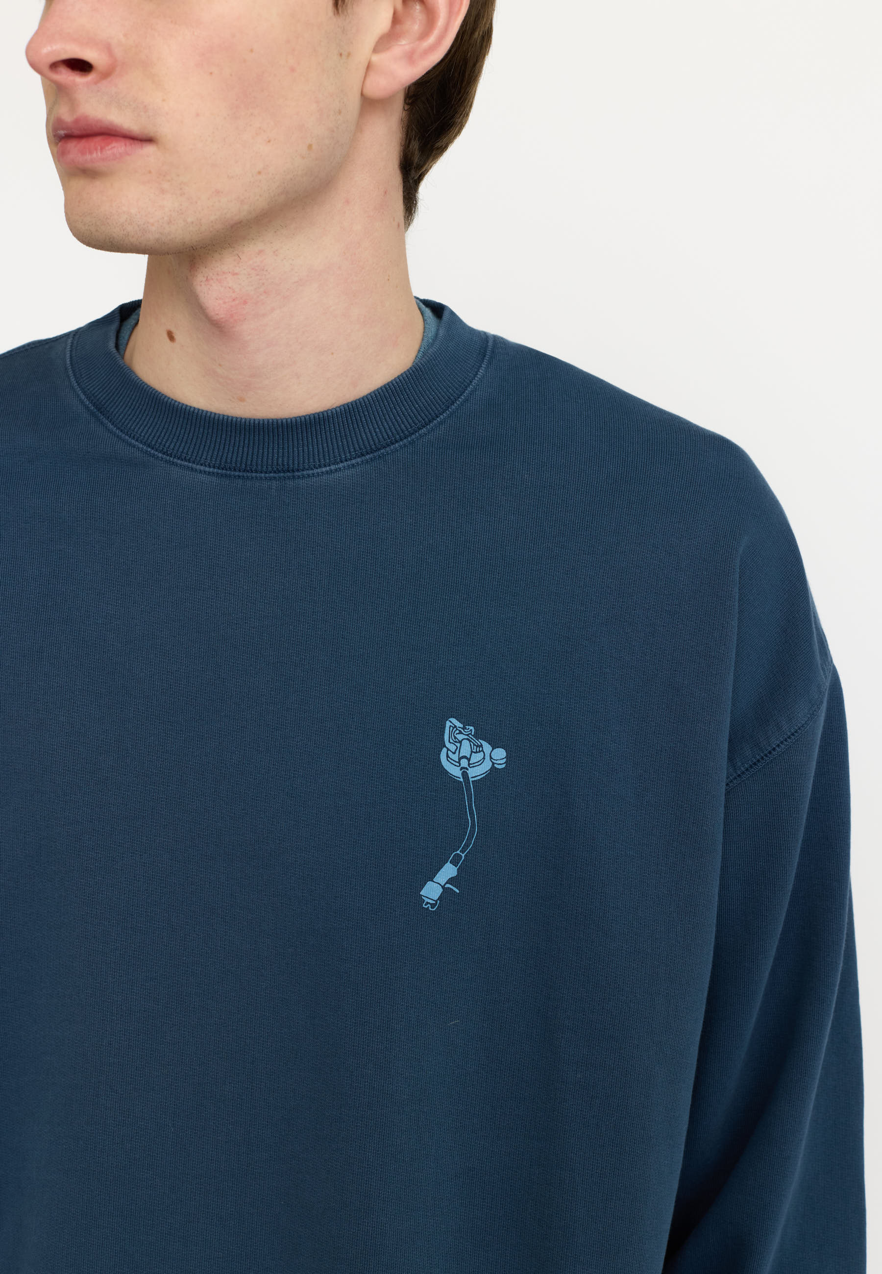 Revolution Printed Crewneck Sweatshirts Darkblue