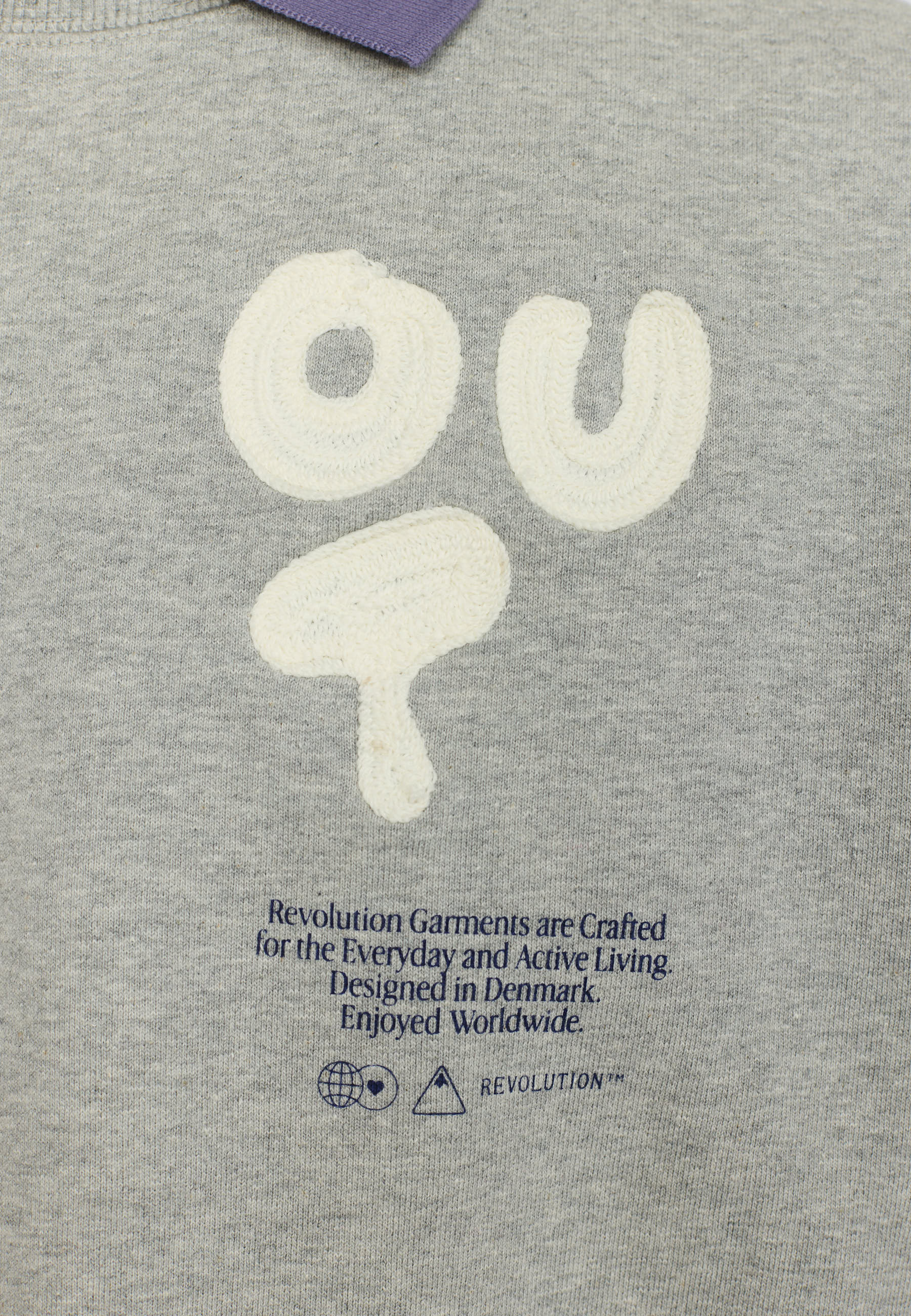 Revolution Printed Crewneck Sweatshirts Grey-melange