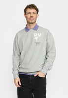 Revolution Printed Crewneck Sweatshirts Grey-melange