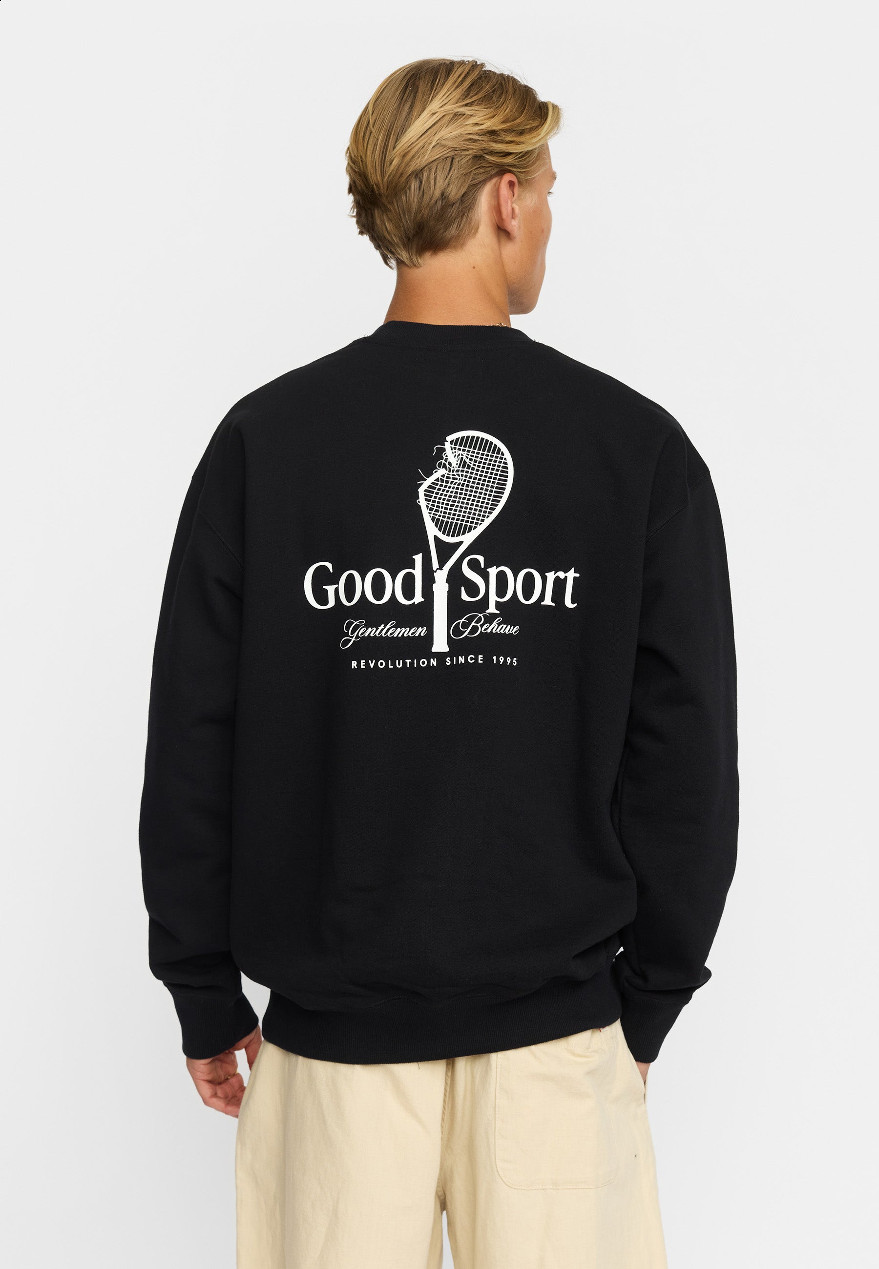 Revolution Printed Crewneck Sweatshirts Black