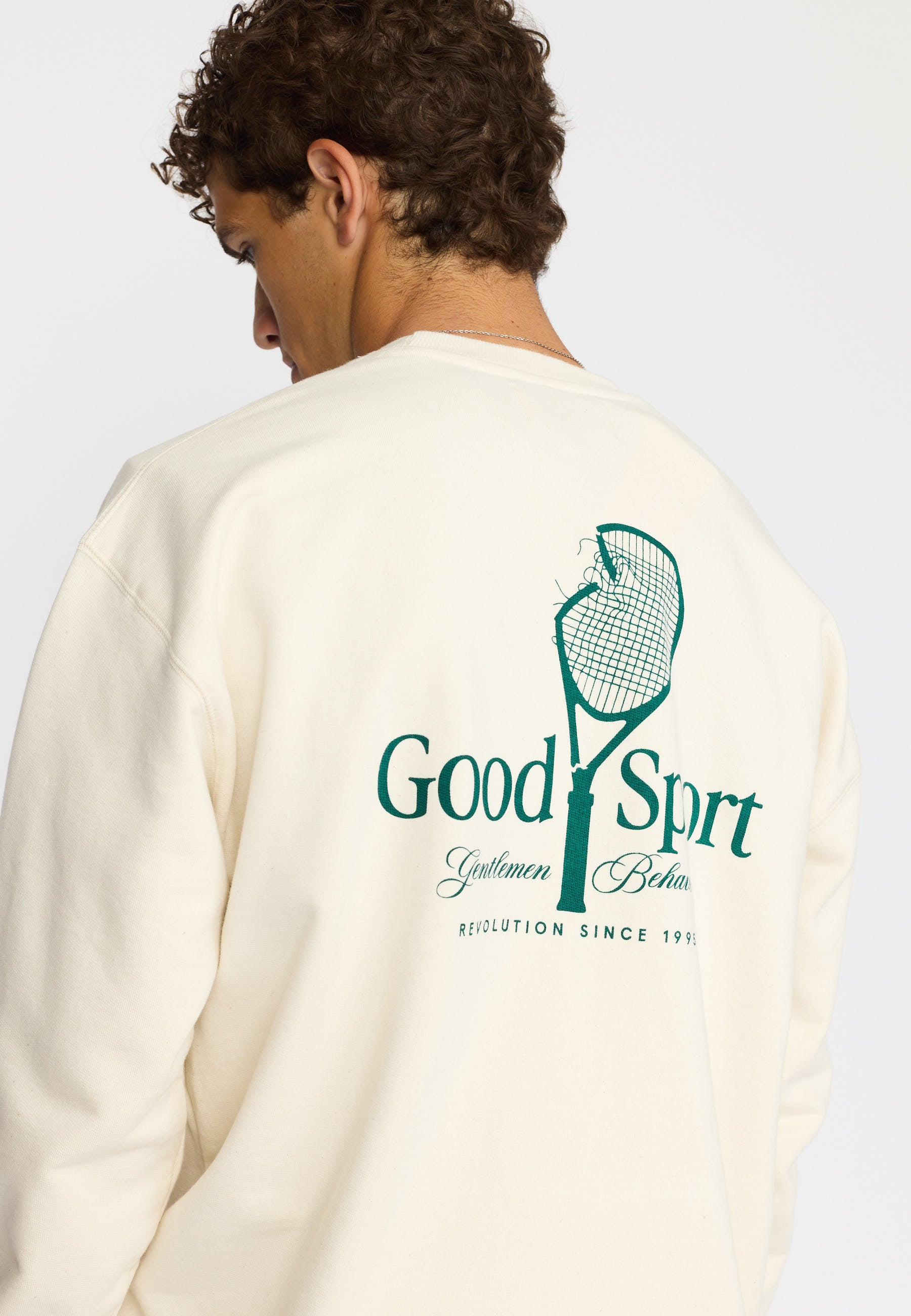 Revolution Printed Crewneck Sweatshirts Offwhite