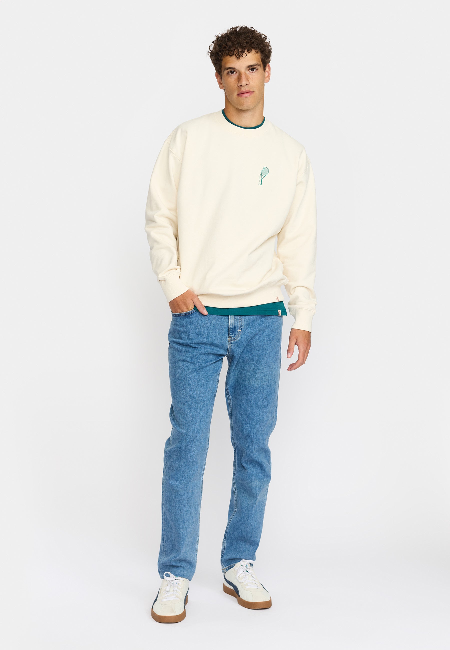 Revolution Printed Crewneck Sweatshirts Offwhite
