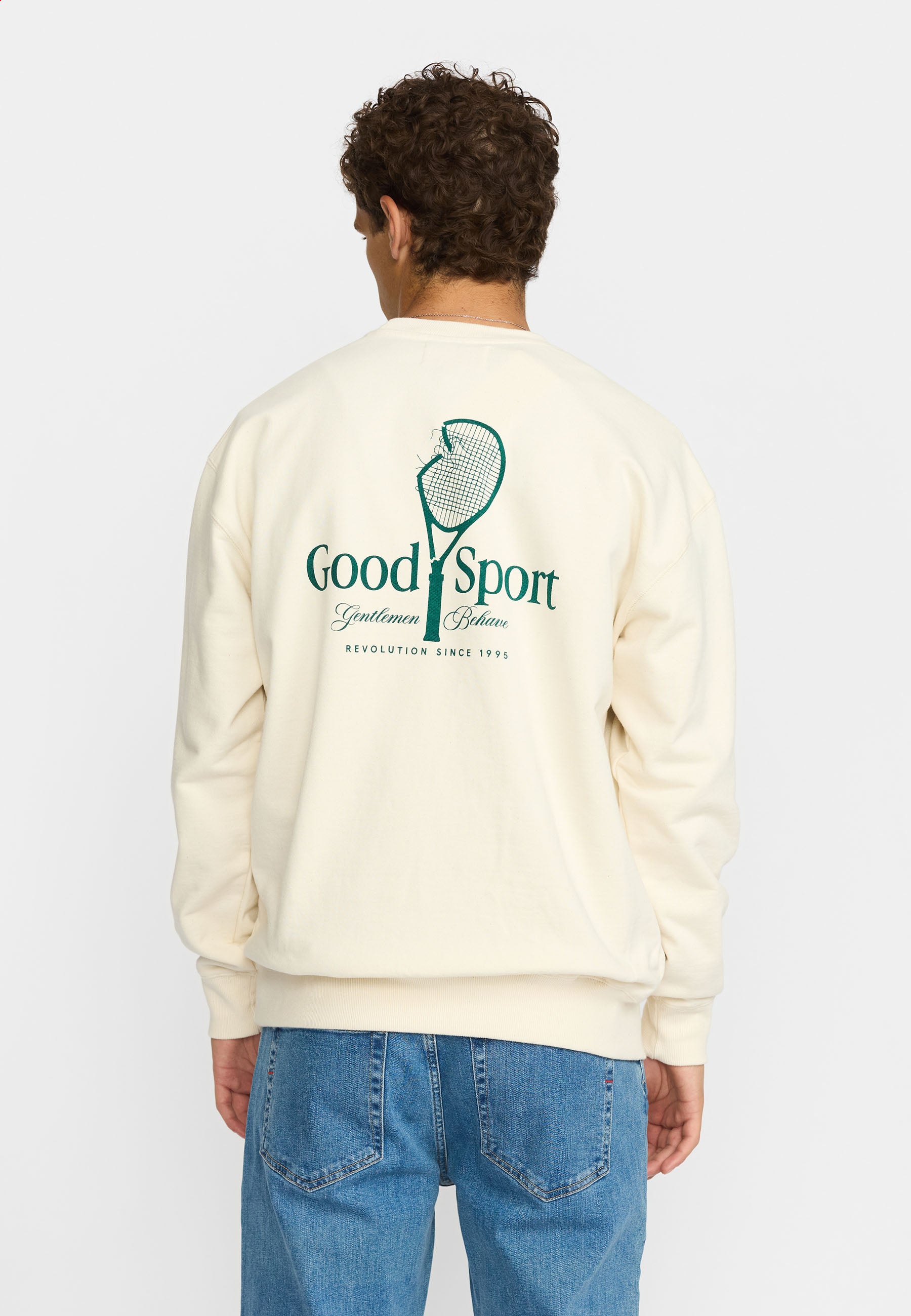 Revolution Printed Crewneck Sweatshirts Offwhite