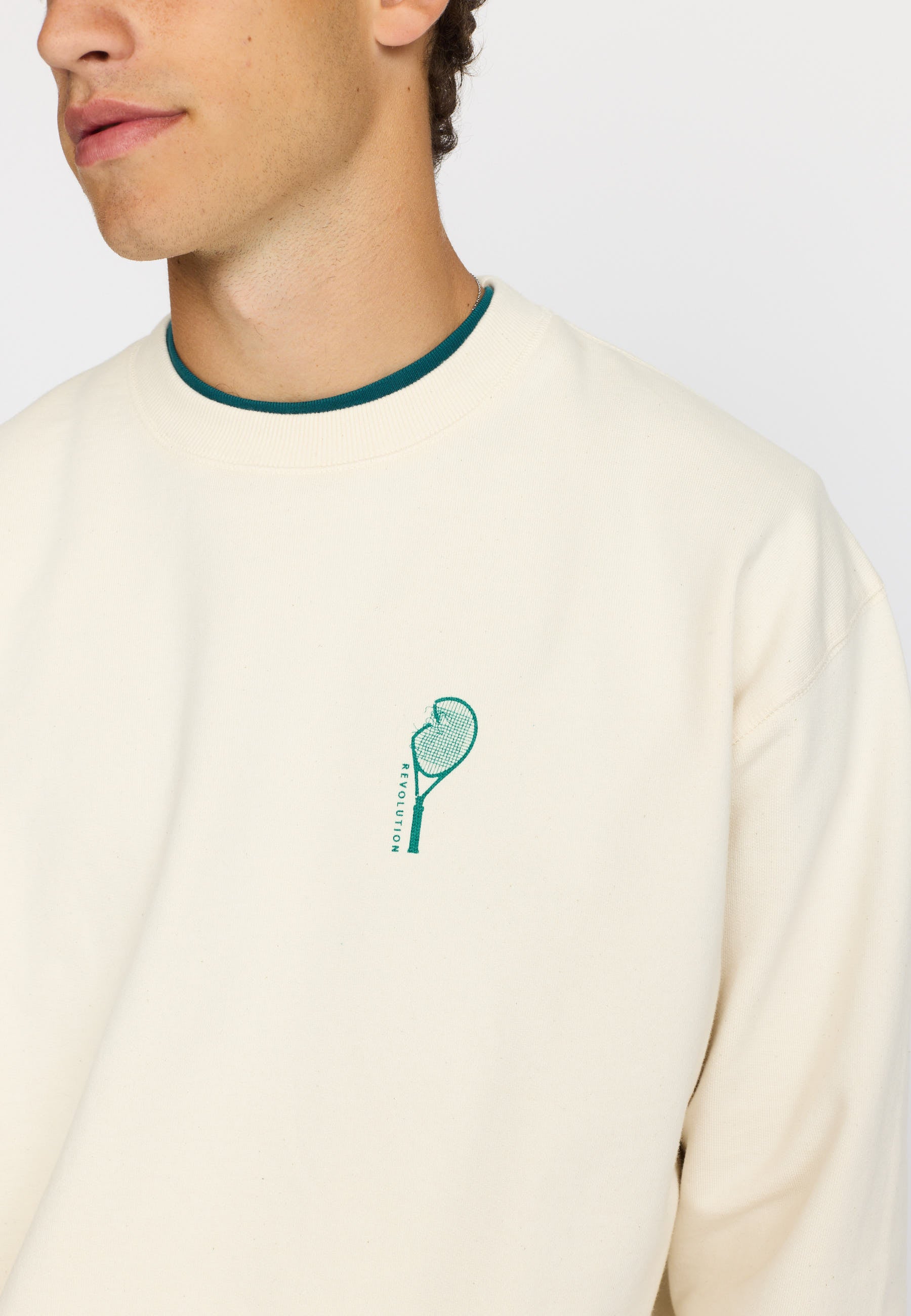 Revolution Printed Crewneck Sweatshirts Offwhite