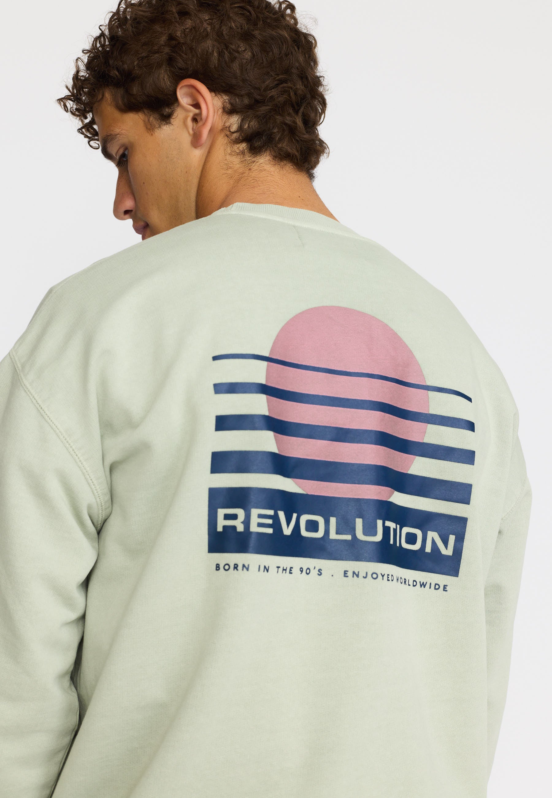 Revolution Printed Crewneck Sweatshirts Mint