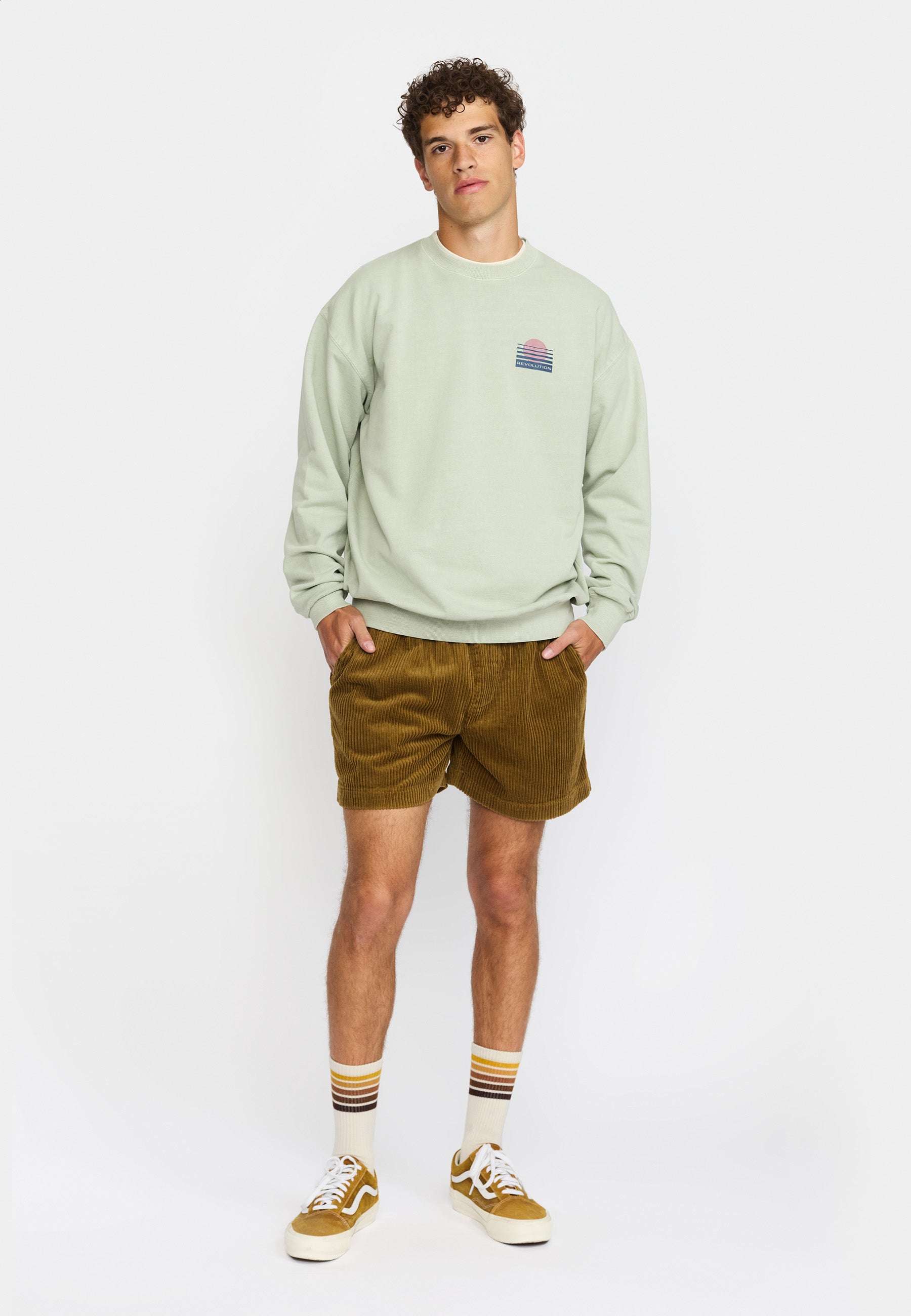 Revolution Printed Crewneck Sweatshirts Mint
