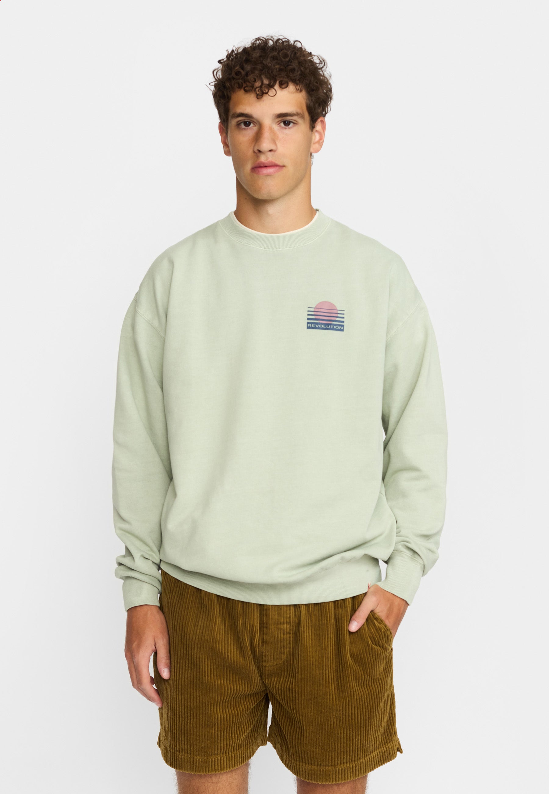Revolution Printed Crewneck Sweatshirts Mint