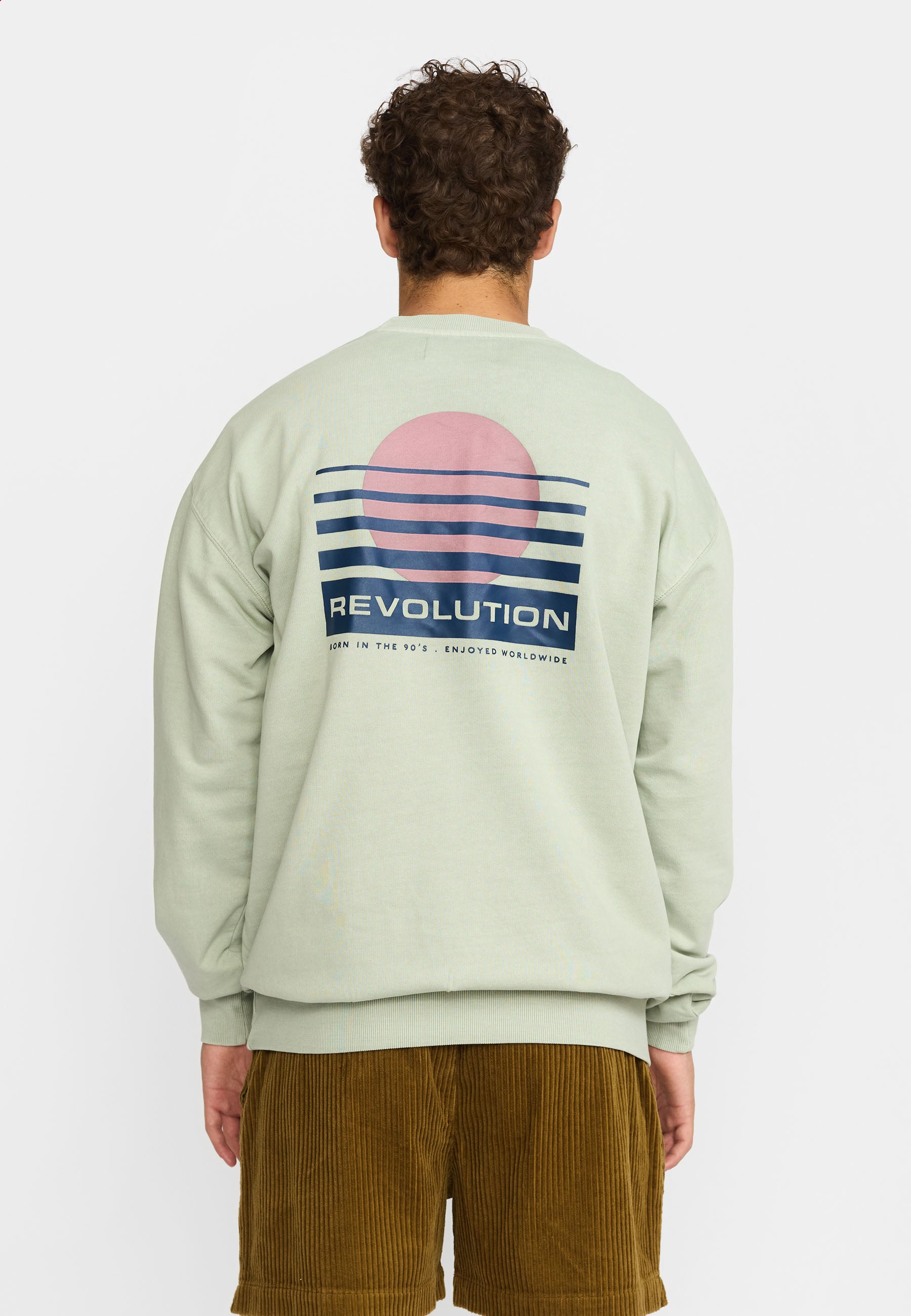 Revolution Printed Crewneck Sweatshirts Mint