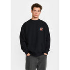 Revolution Printed Crewneck Sweatshirts Black-melange