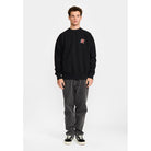 Revolution Printed Crewneck Sweatshirts Black-melange