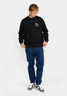 Revolution Printed Crewneck Sweatshirts Black-melange