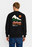 Revolution Printed Crewneck Sweatshirts Black-melange