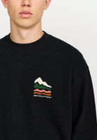 Revolution Printed Crewneck Sweatshirts Black-melange