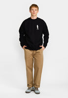 Revolution Printed Crewneck Sweatshirts Black
