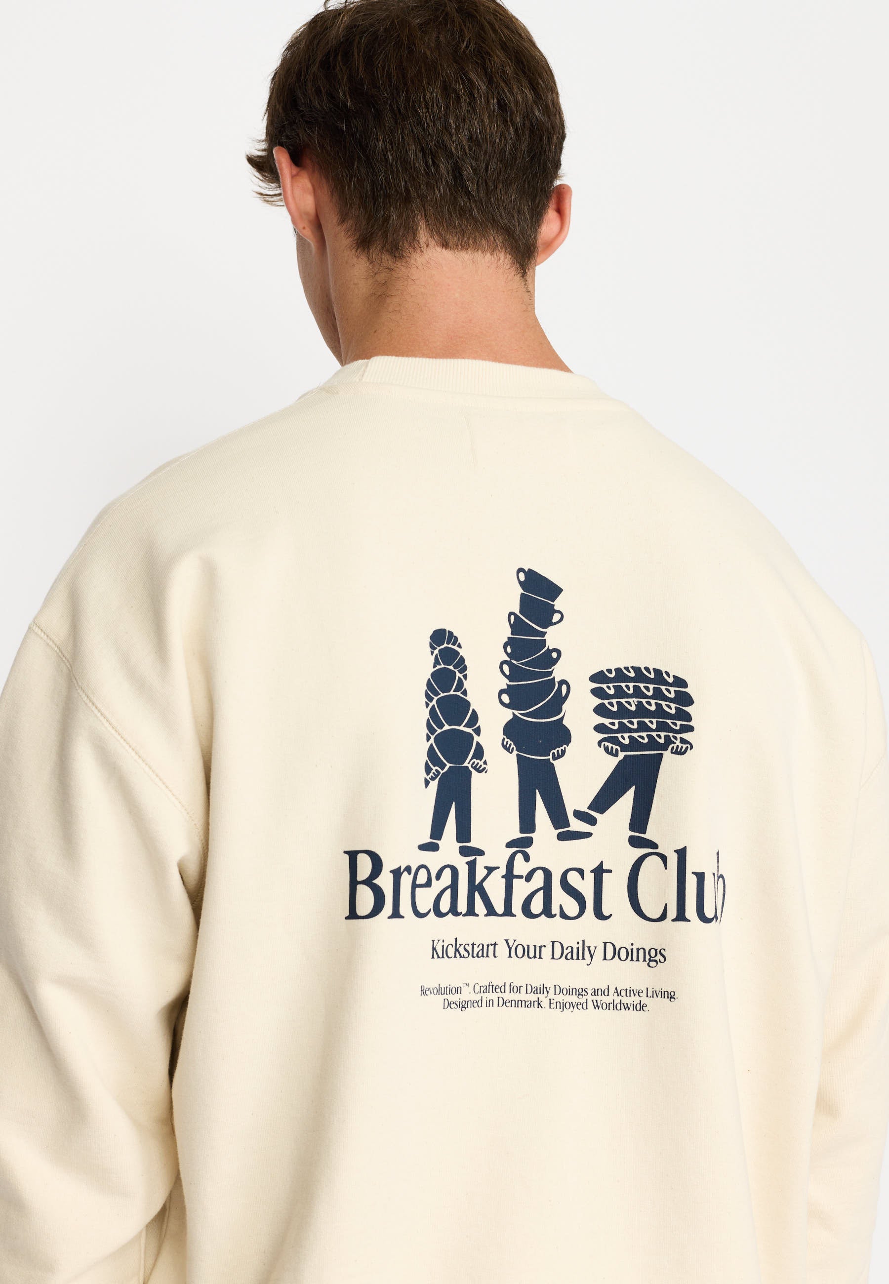 Revolution Printed Crewneck Sweatshirts Offwhite