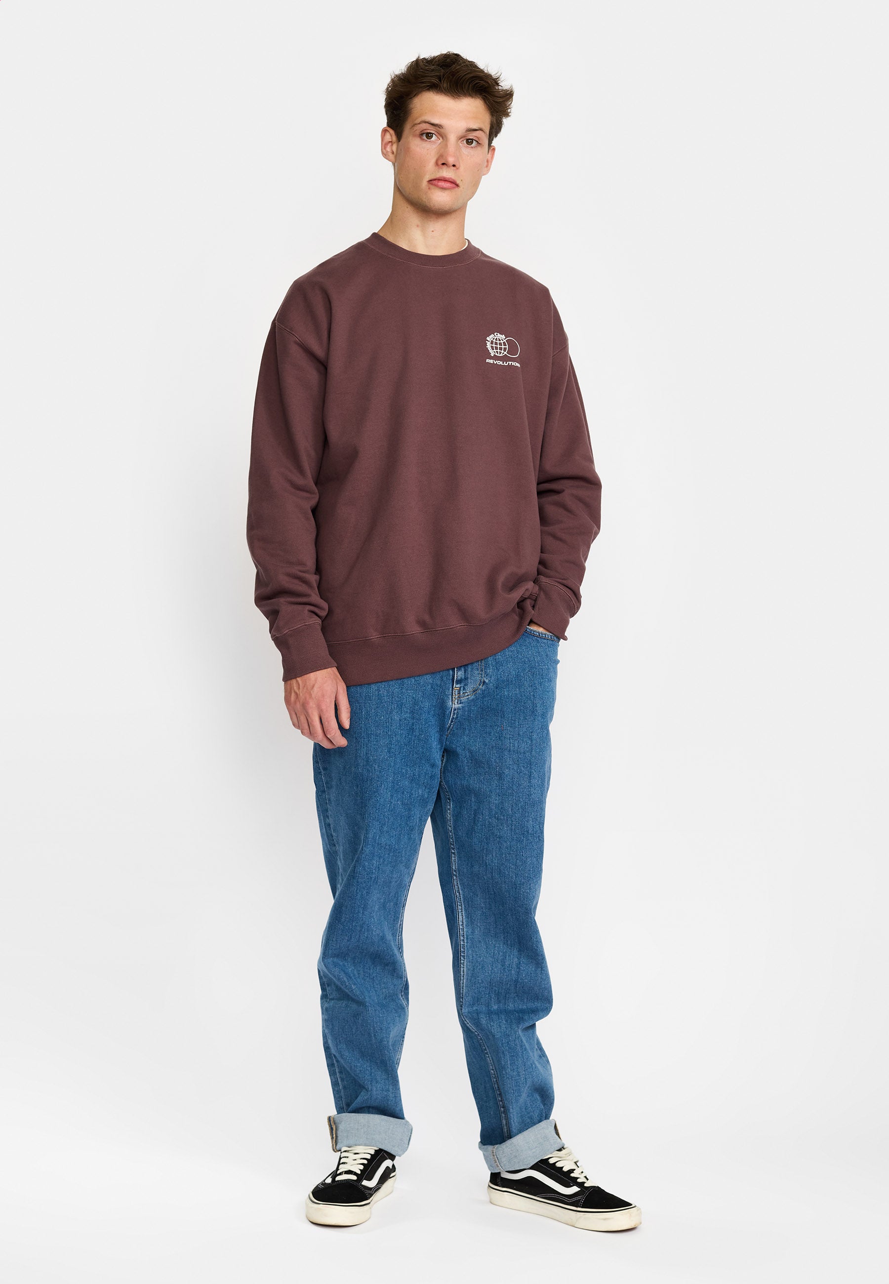 Revolution Printed Crewneck Sweatshirts Dustpurple