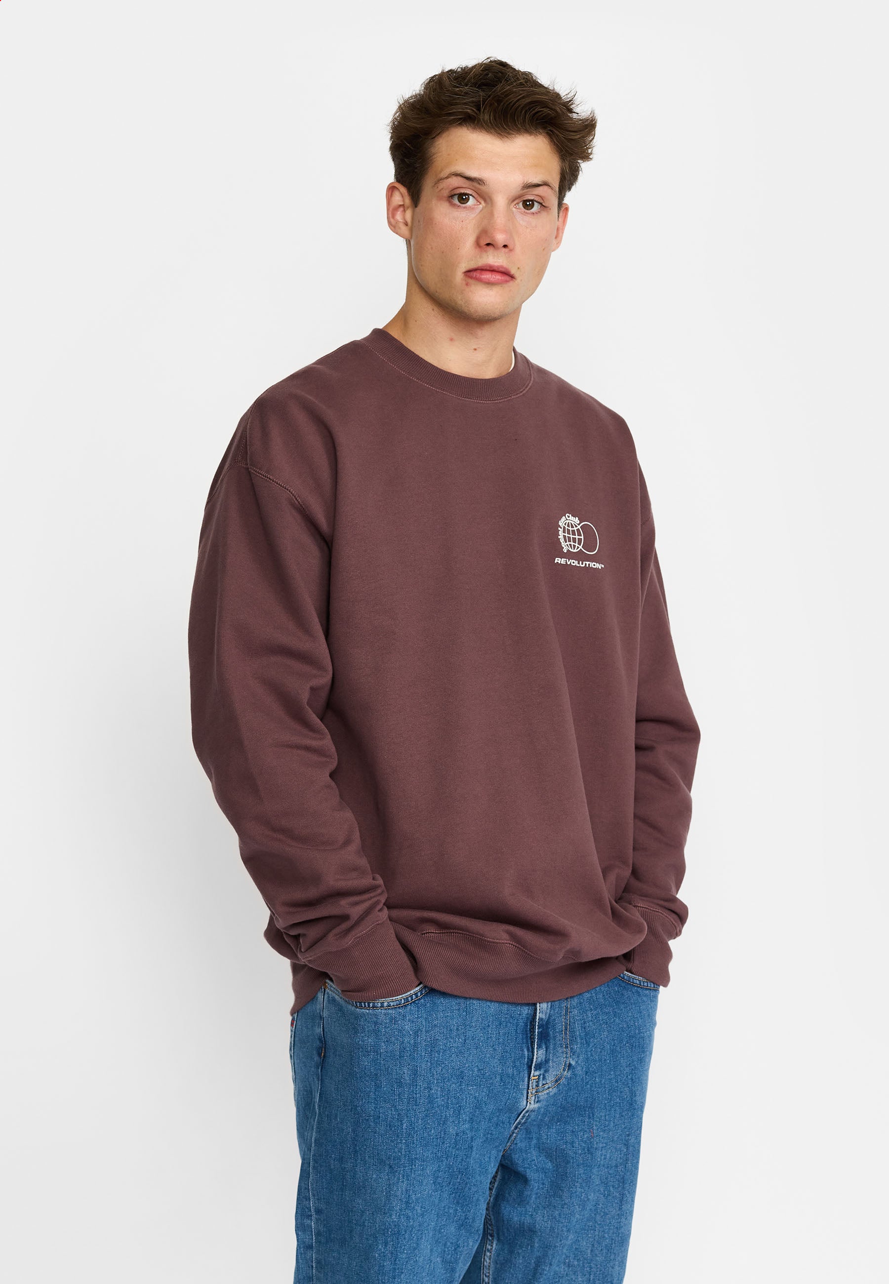 Revolution Printed Crewneck Sweatshirts Dustpurple