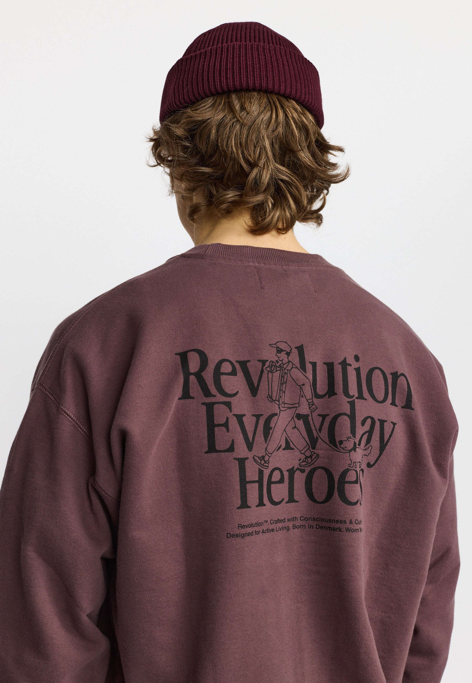 Revolution Printed Crewneck Sweatshirts Dustpurple