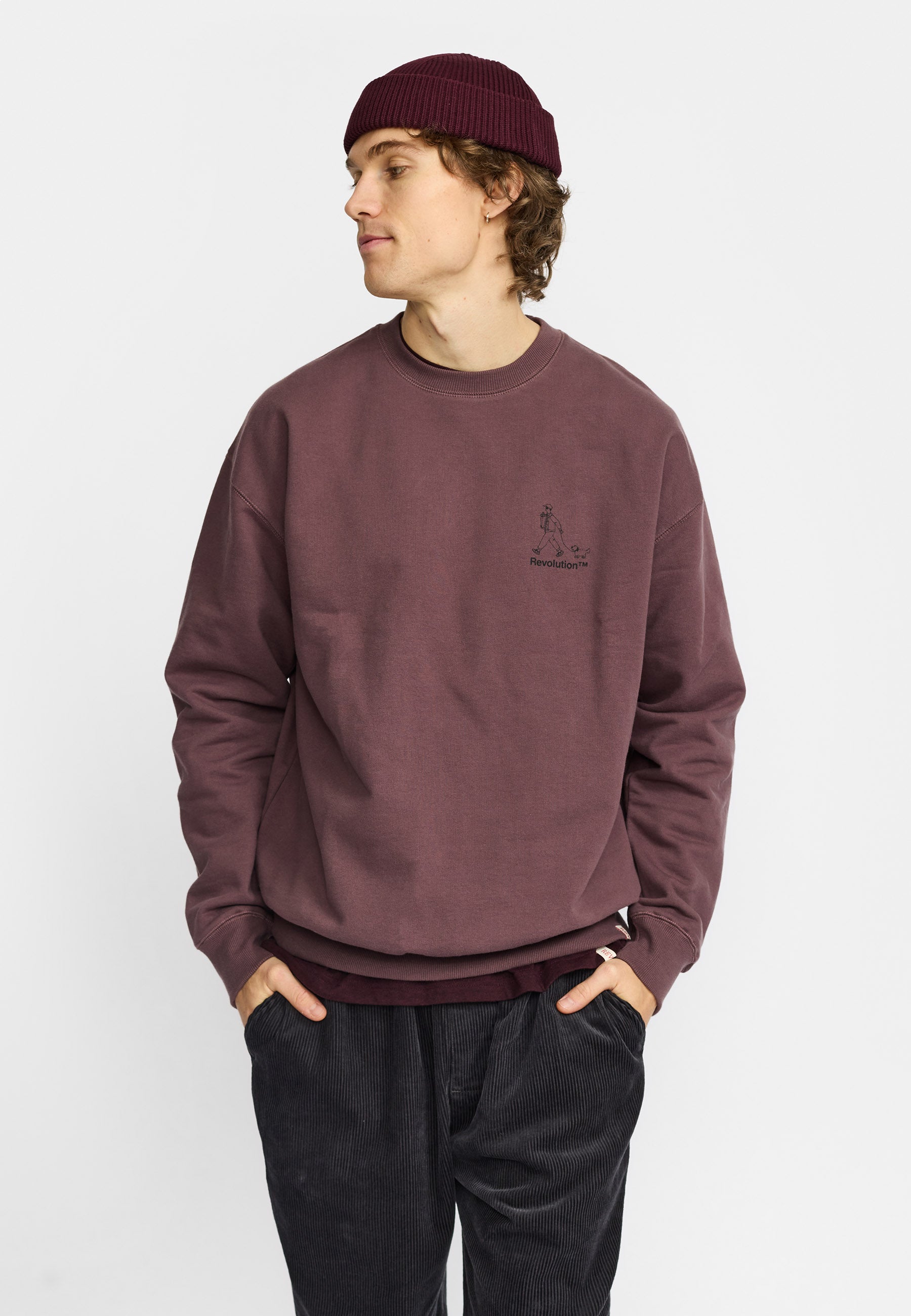 Revolution Printed Crewneck Sweatshirts Dustpurple