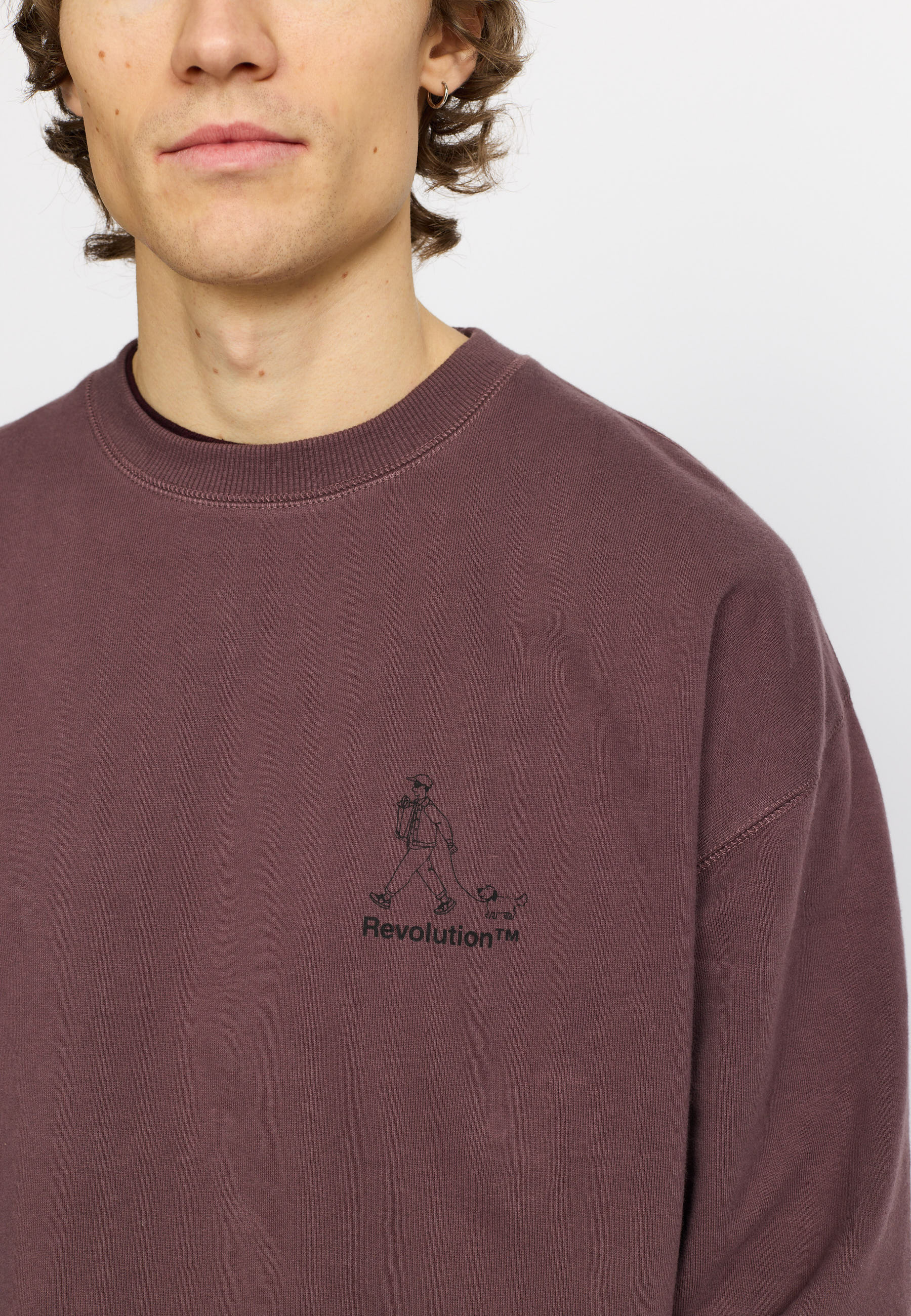 Revolution Printed Crewneck Sweatshirts Dustpurple