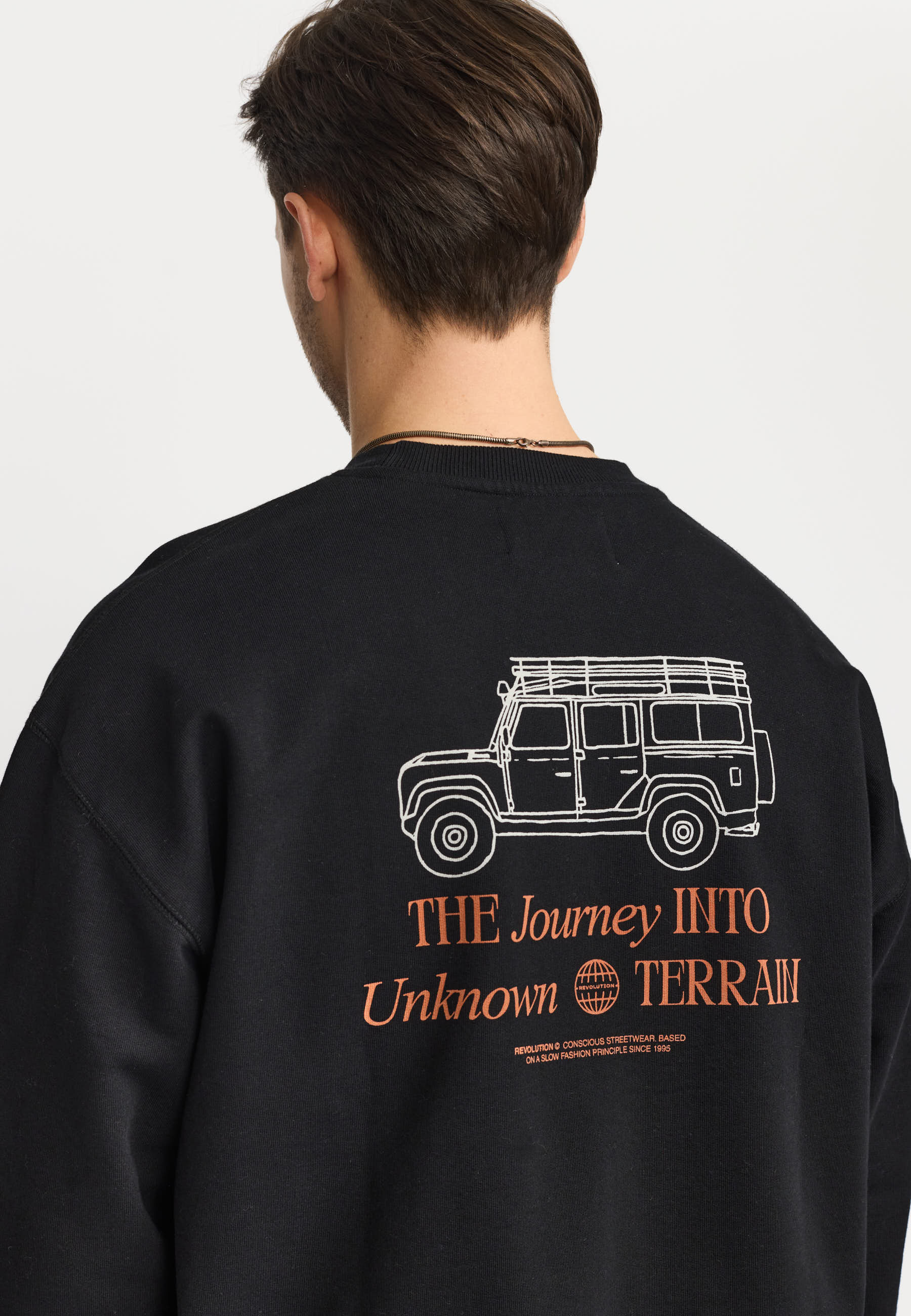 Revolution Printed Crewneck Sweatshirts Black