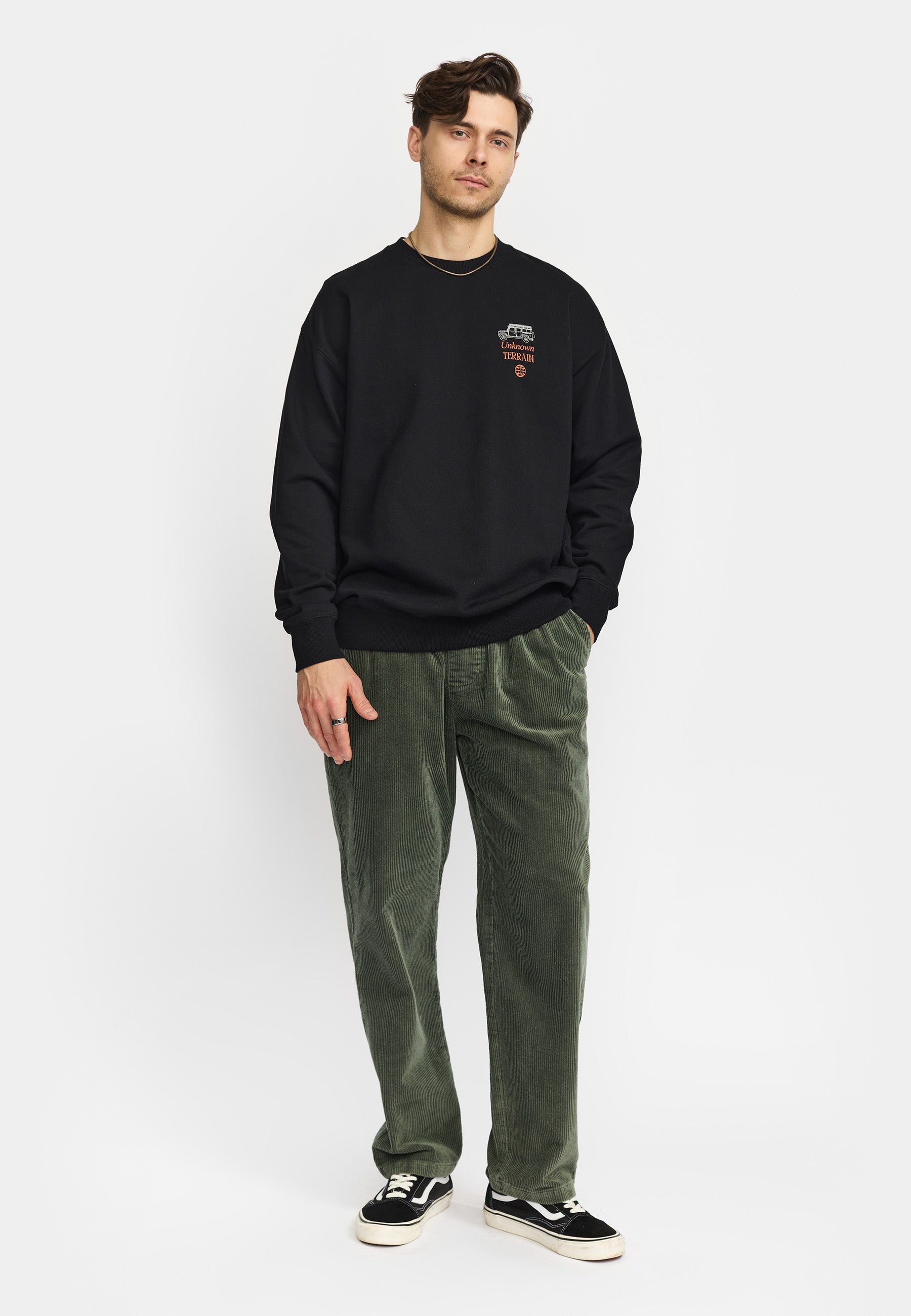 Revolution Printed Crewneck Sweatshirts Black