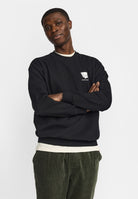 Revolution Printed Crewneck Sweatshirts Black