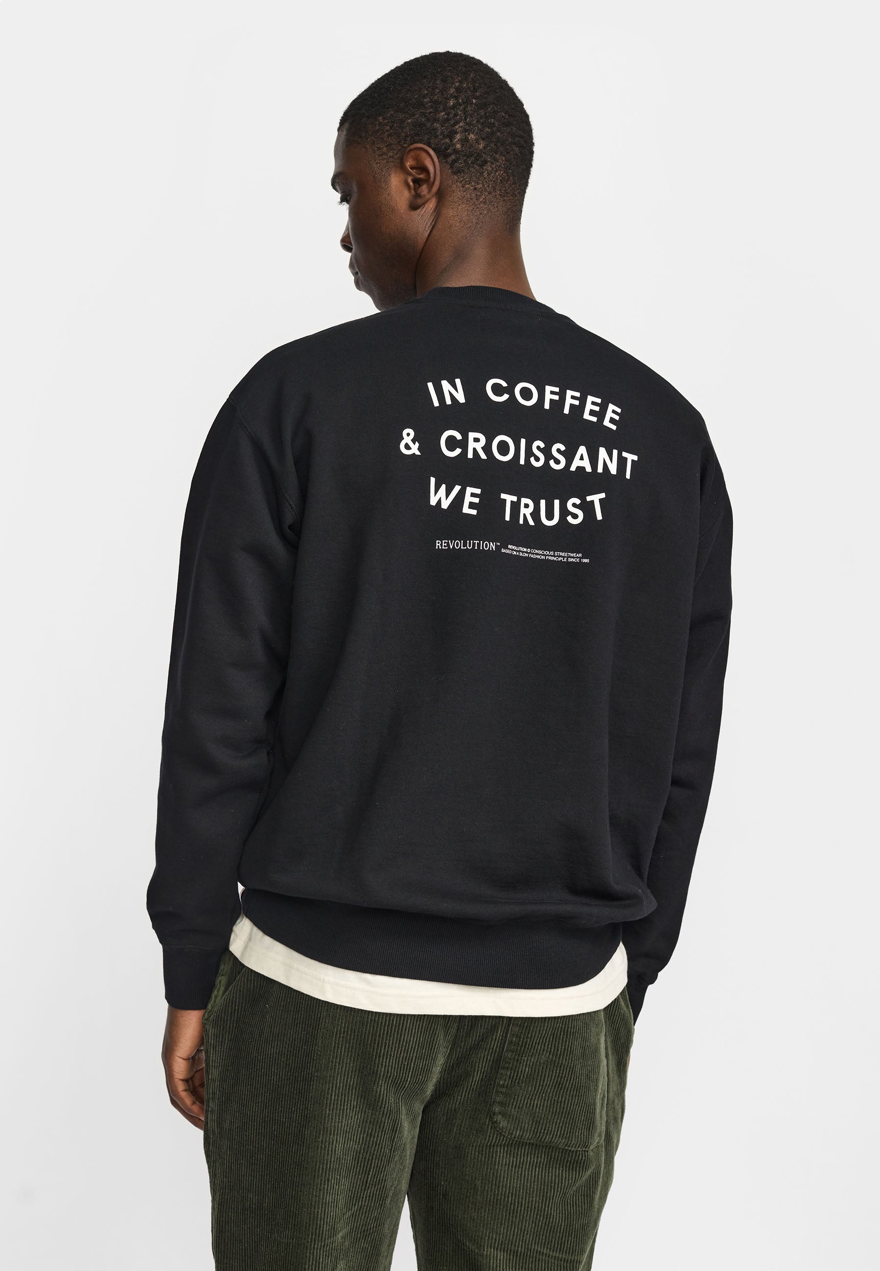 Revolution Printed Crewneck Sweatshirts Black
