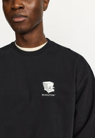 Revolution Printed Crewneck Sweatshirts Black