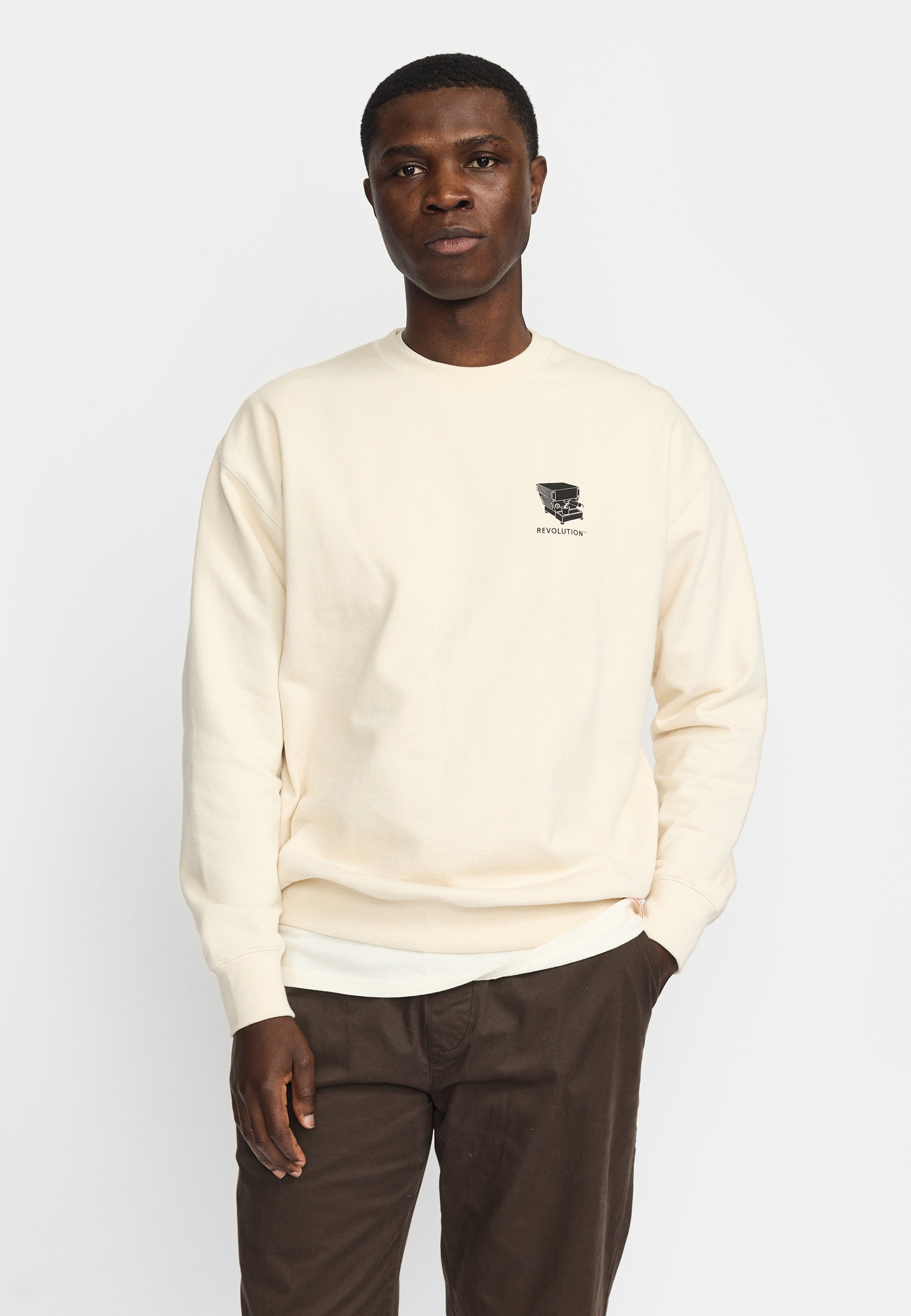 Revolution Printed Crewneck Sweatshirts Offwhite