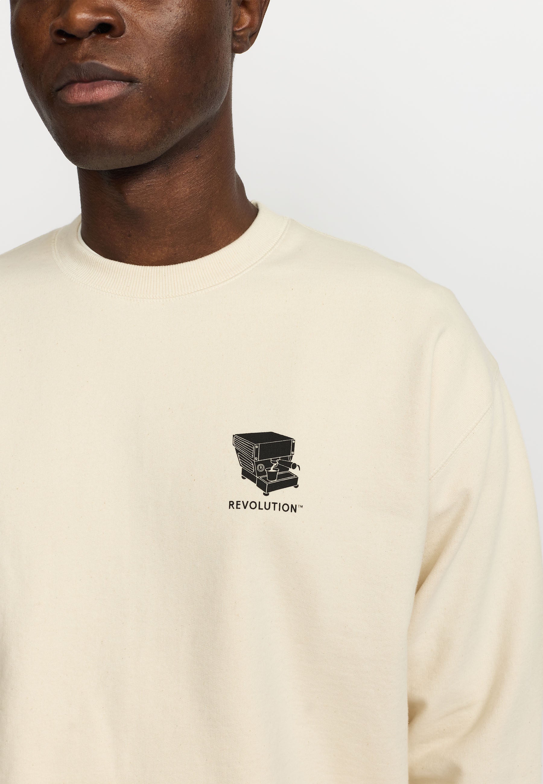 Revolution Printed Crewneck Sweatshirts Offwhite