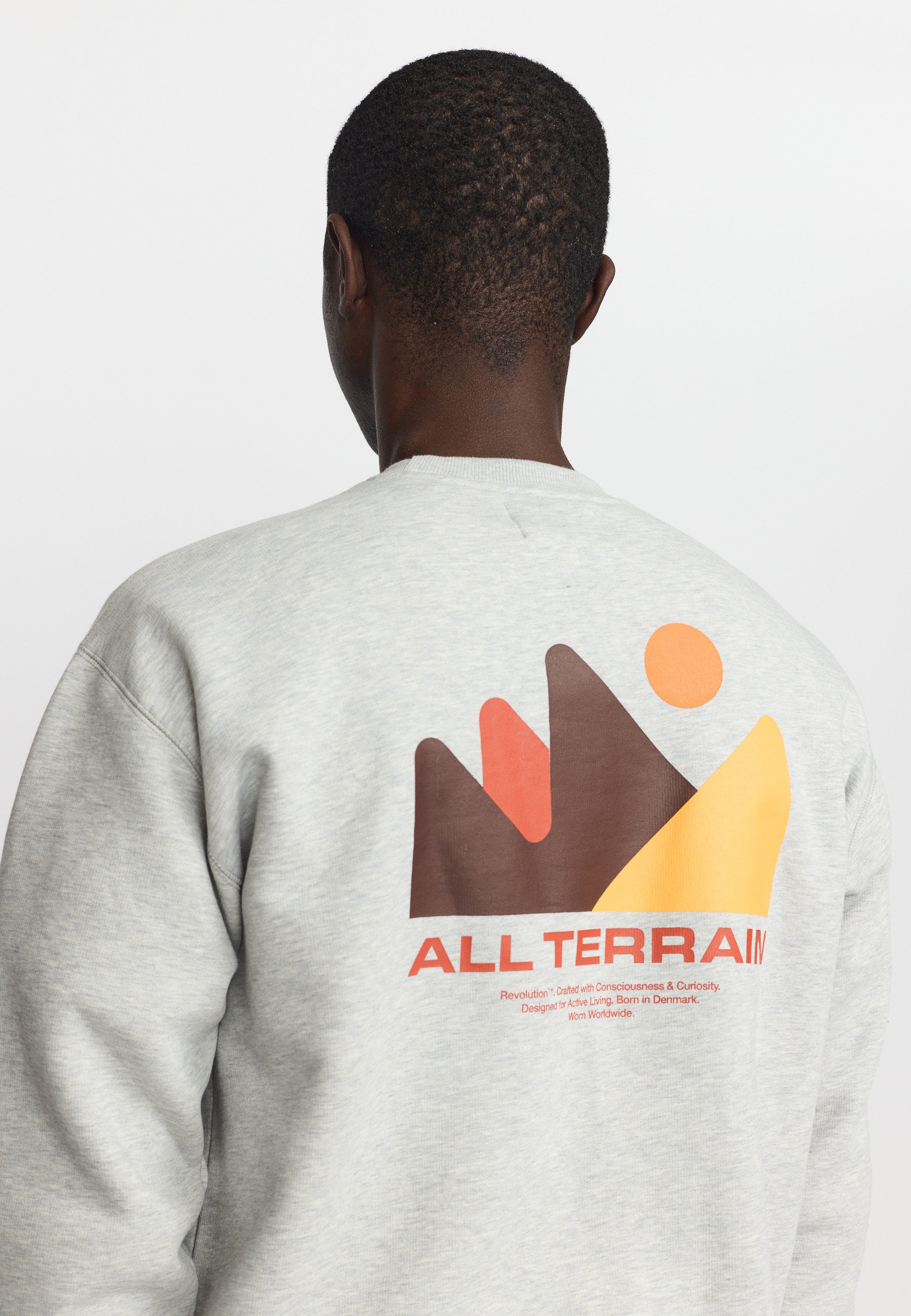 Revolution Printed Crewneck Sweatshirts Grey-melange