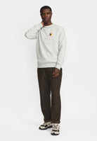 Revolution Printed Crewneck Sweatshirts Grey-melange